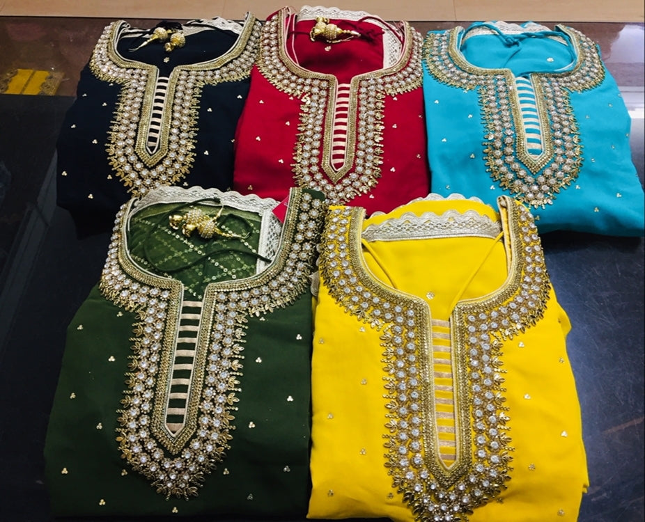 GEORGETTE PATIALA SUITS ONLY WHOLSELL MINIMUM ORDER -12PCS