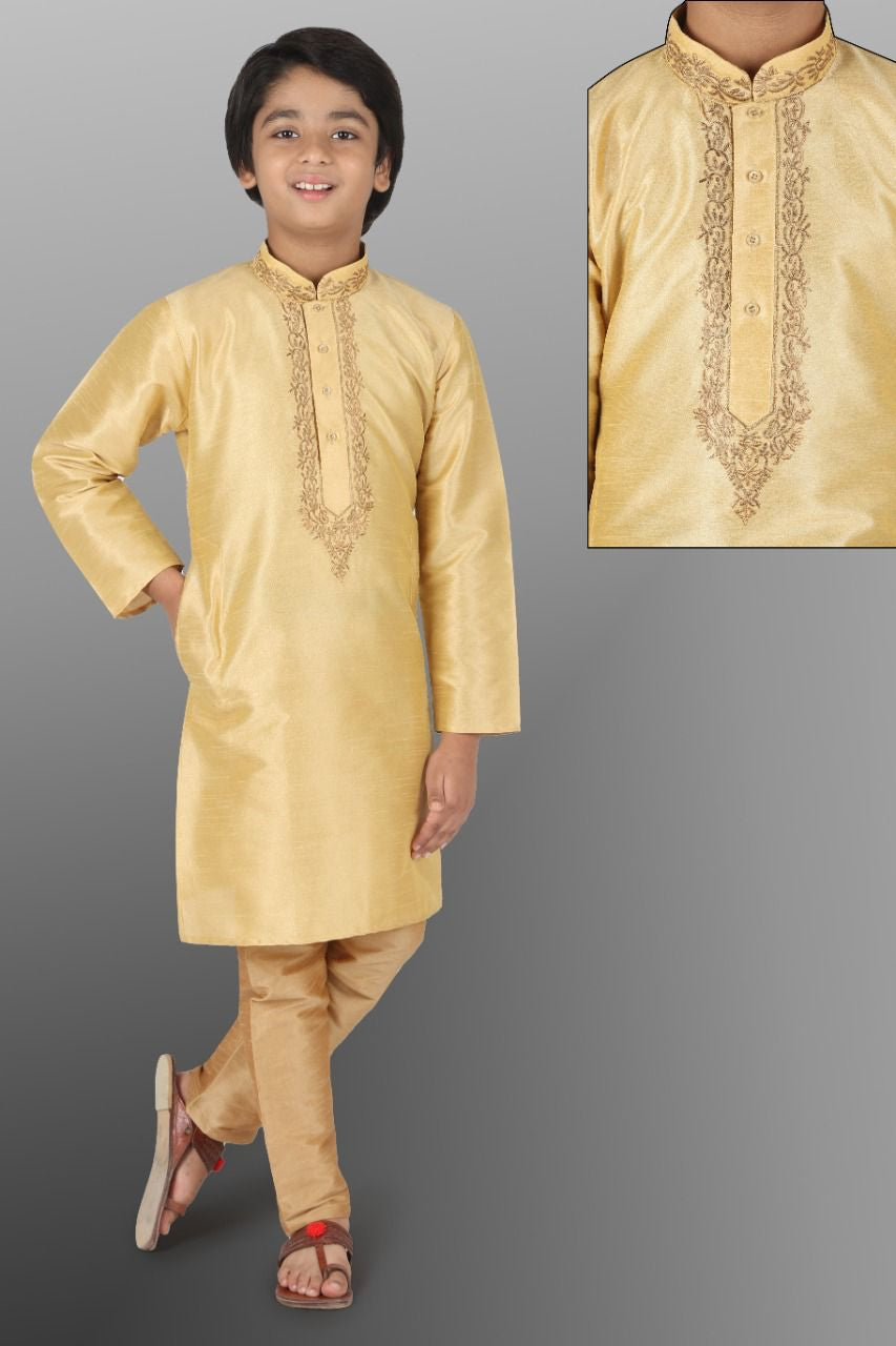 BOYS EMBROIDERED DHUPIAN SILK KURTA PAYJAMA -25PCS