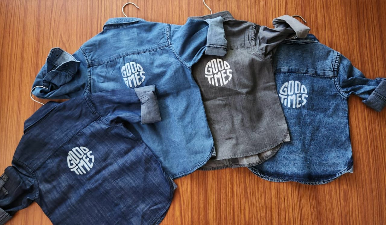 KIDS CARGO DENIM SHIRT-120PCS SET