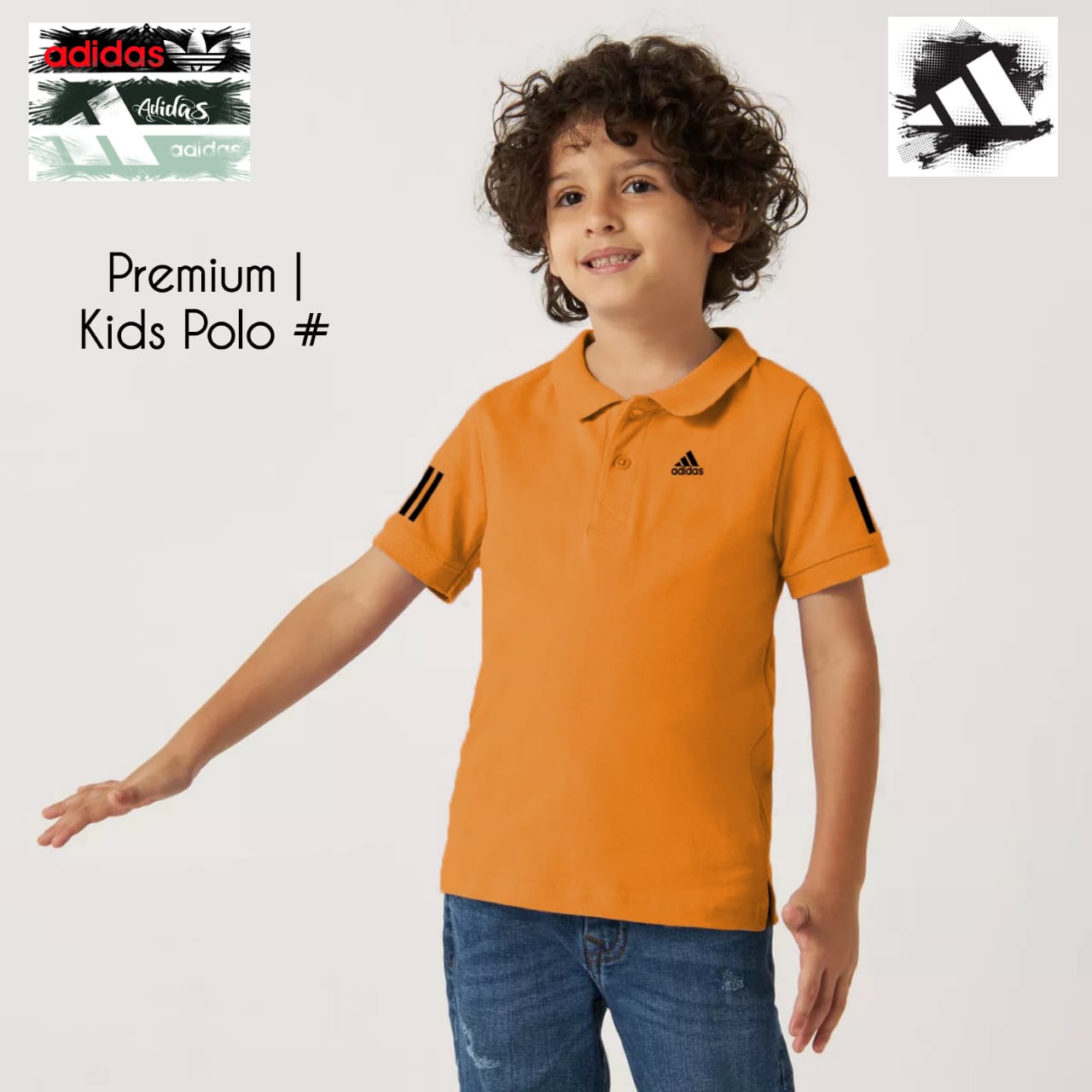 ADIDAS BOYS AND GIRLS CASUAL POLO-55 PCS