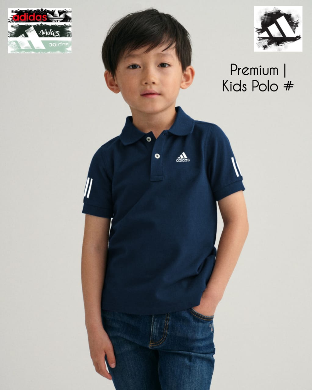 ADIDAS BOYS AND GIRLS CASUAL POLO-55 PCS