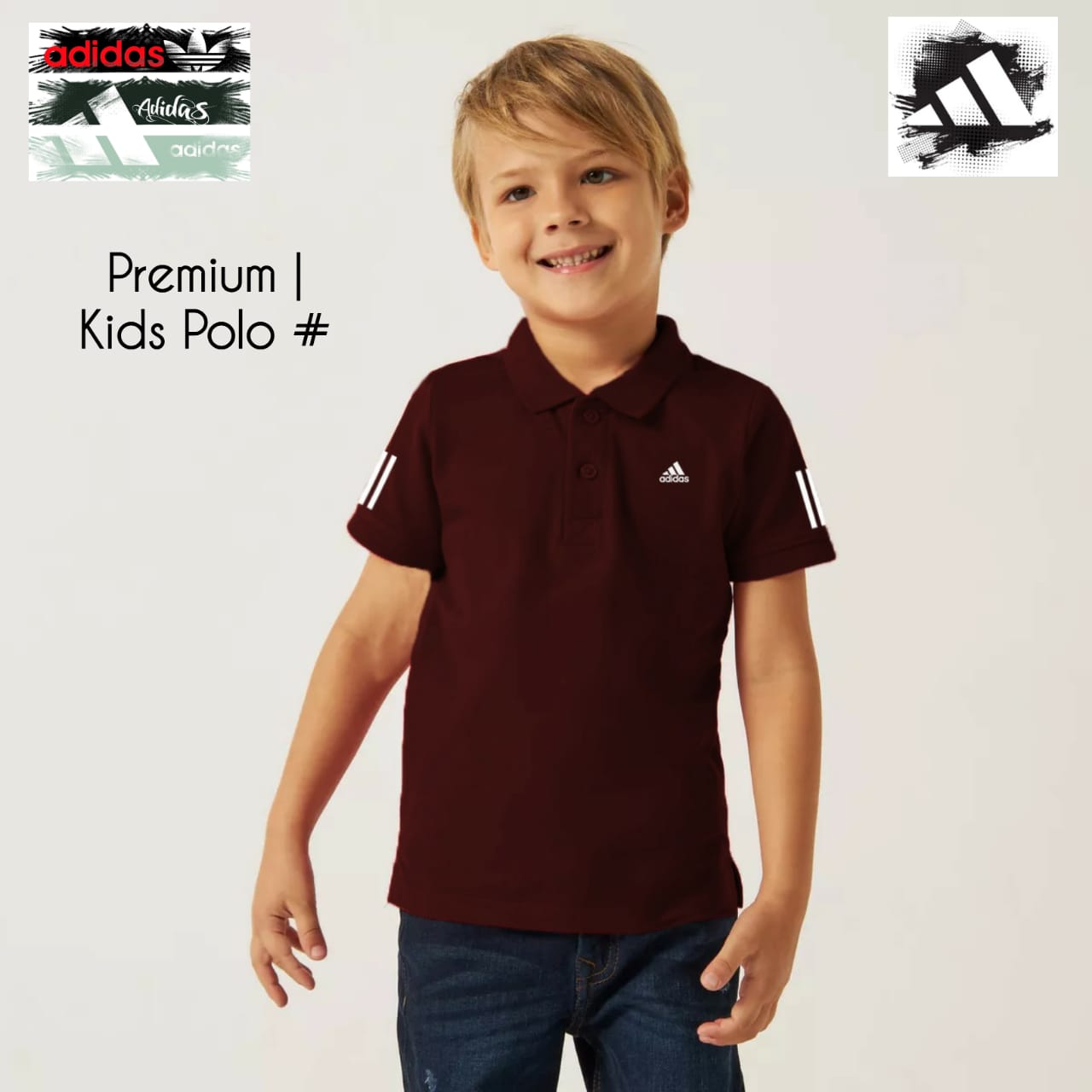 ADIDAS BOYS AND GIRLS CASUAL POLO-55 PCS
