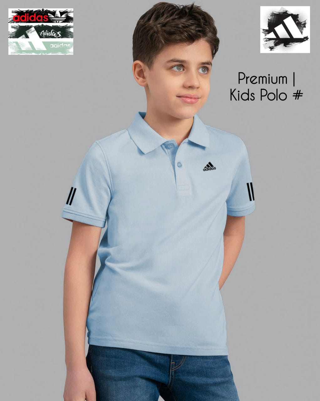 ADIDAS BOYS AND GIRLS CASUAL POLO-55 PCS