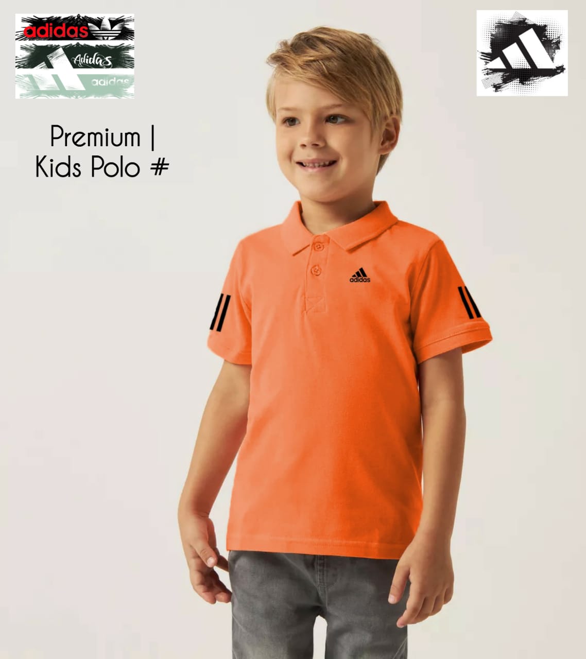 ADIDAS BOYS AND GIRLS CASUAL POLO-55 PCS