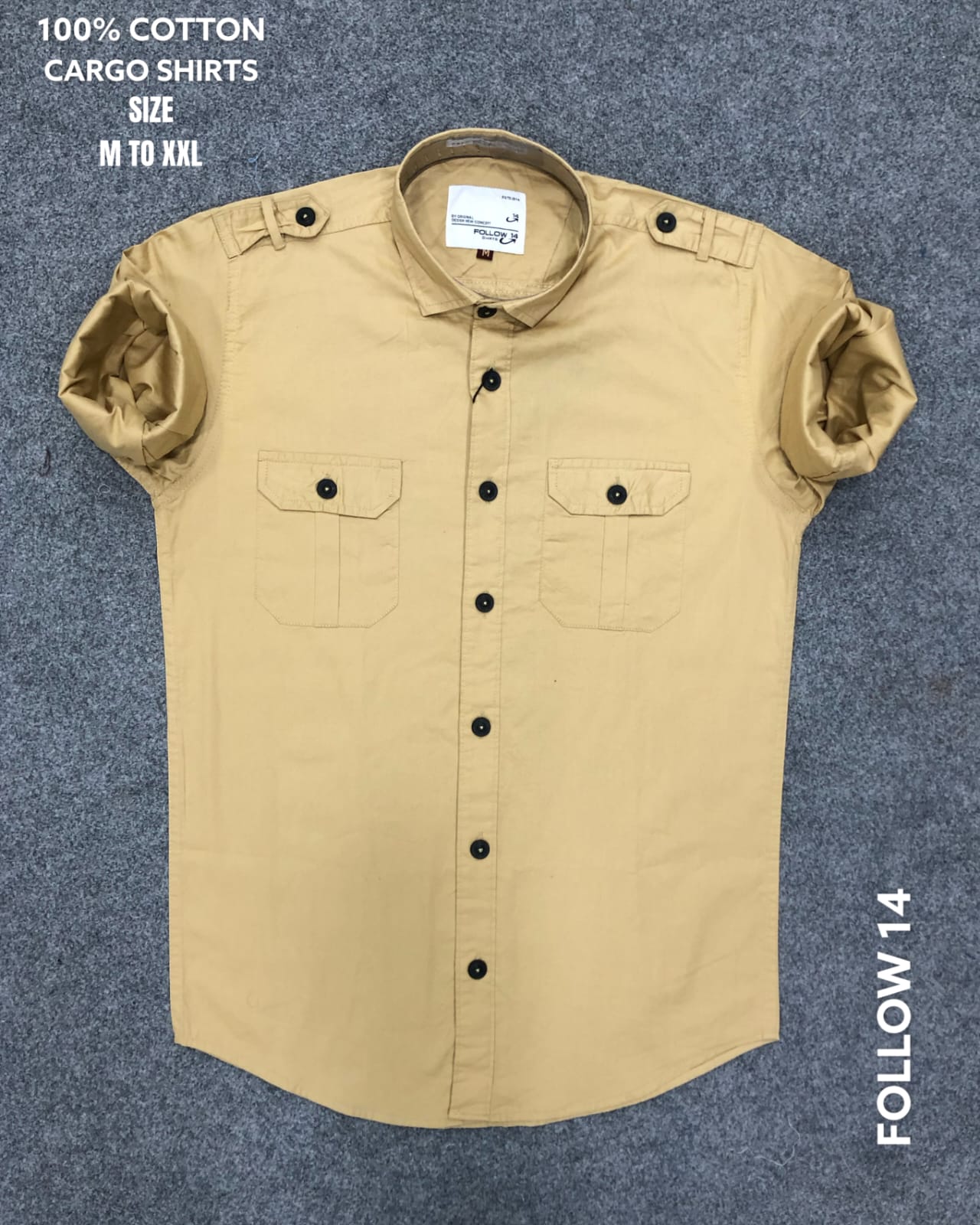 MEN'S DUBBLE POCKET CARGO COTTON SHIRT-48PCS