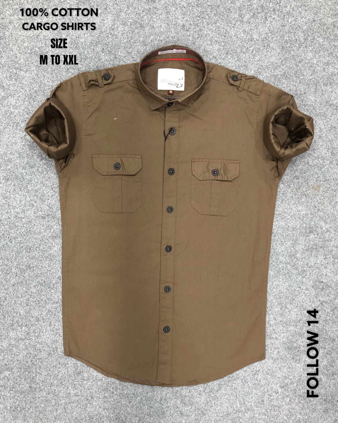 MEN'S DUBBLE POCKET CARGO COTTON SHIRT-48PCS