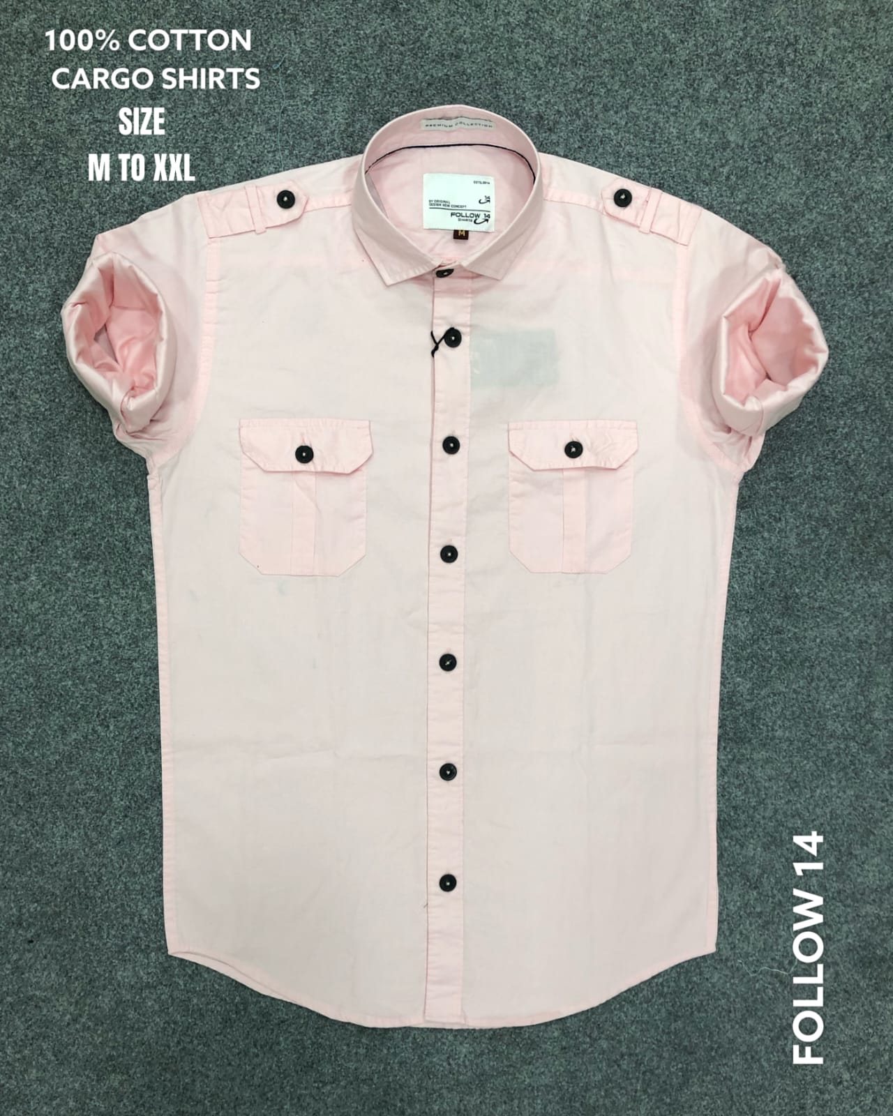 MEN'S DUBBLE POCKET CARGO COTTON SHIRT-48PCS