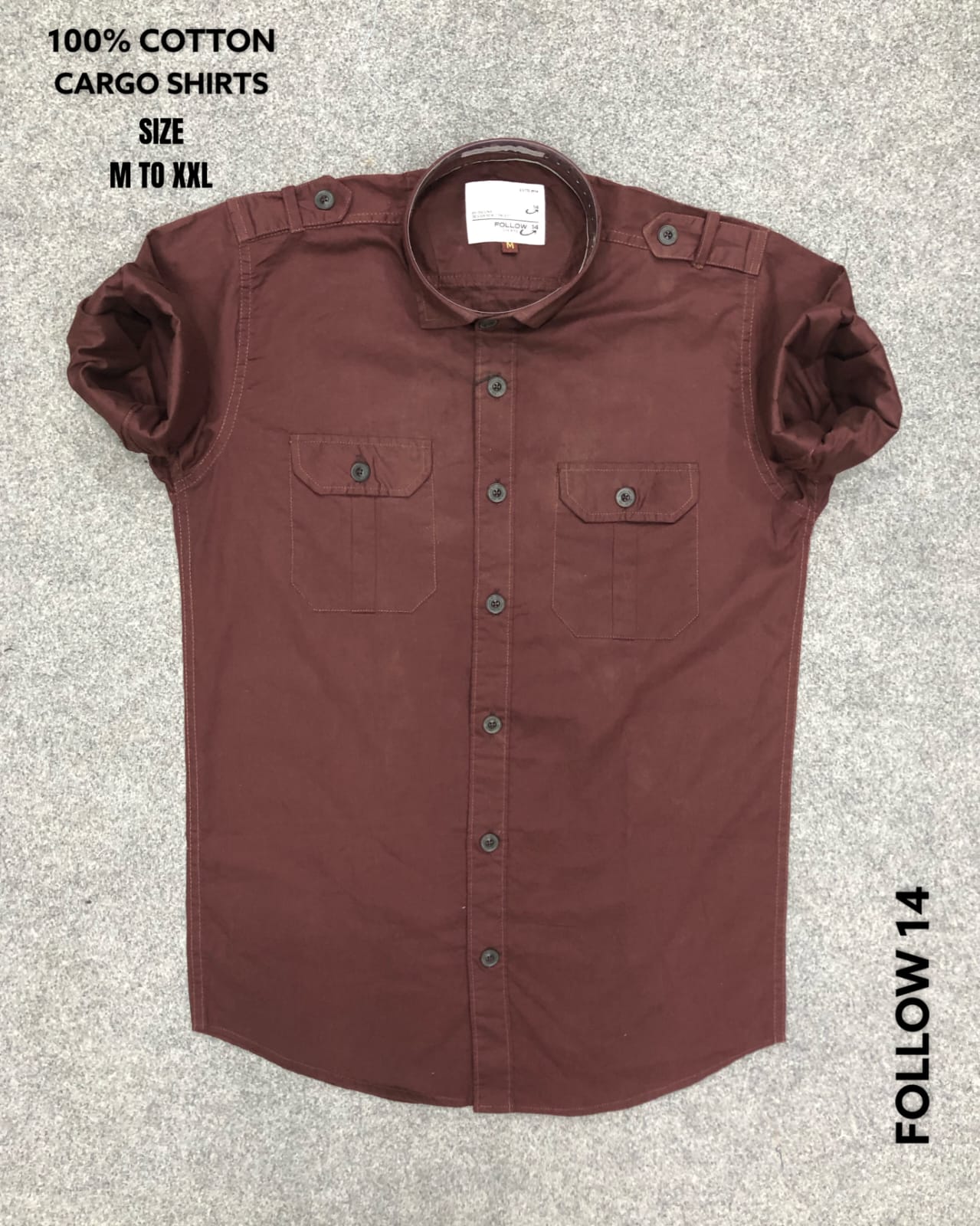 MEN'S DUBBLE POCKET CARGO COTTON SHIRT-48PCS