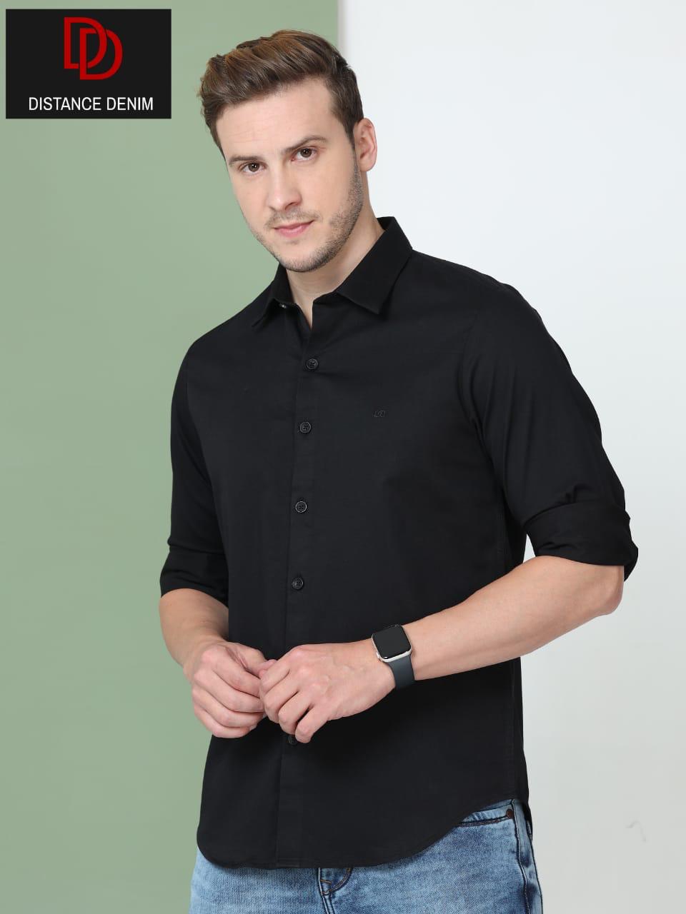 DISTANCE DENIM LAYCRA SHIRT-40PCS