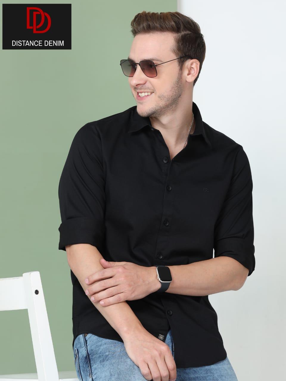 DISTANCE DENIM LAYCRA SHIRT-40PCS