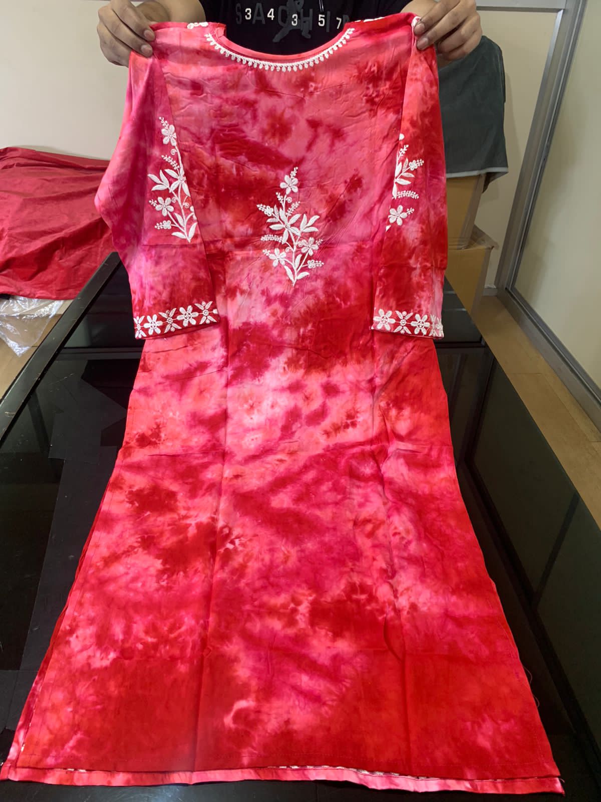 REYON CHIKKAN WORK KURTI -60 PCS SET