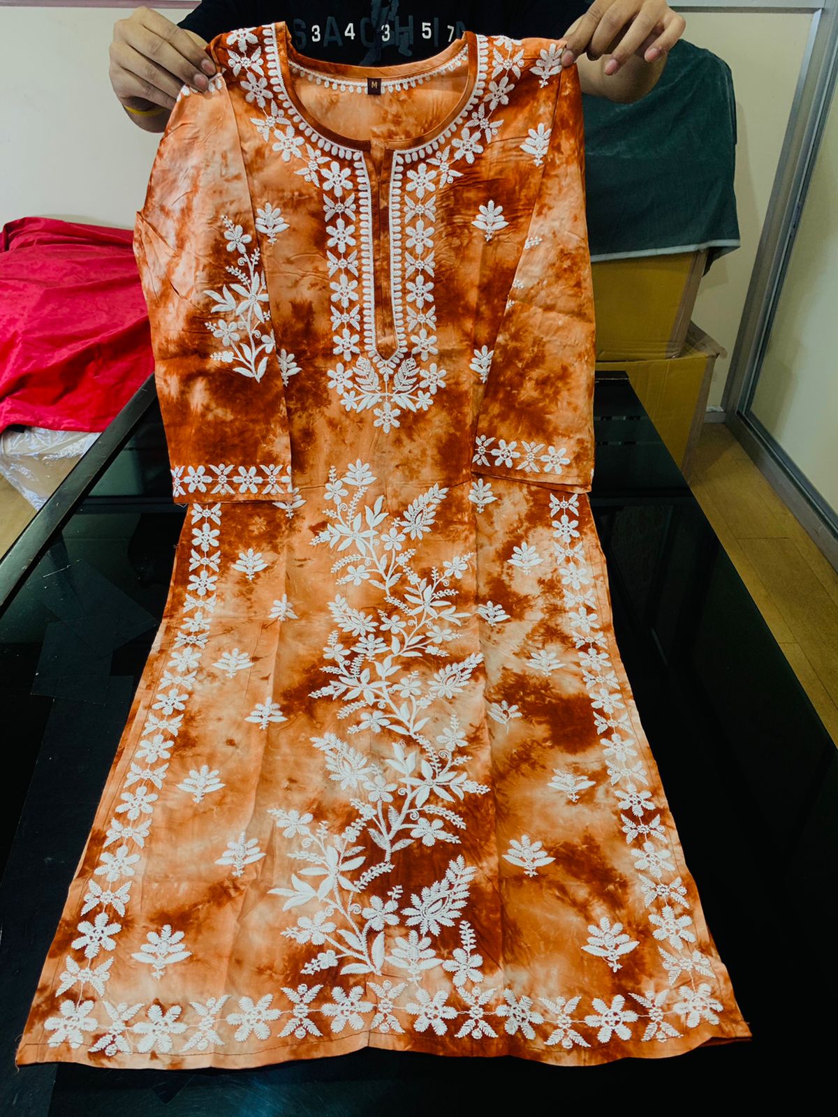 REYON CHIKKAN WORK KURTI -60 PCS SET