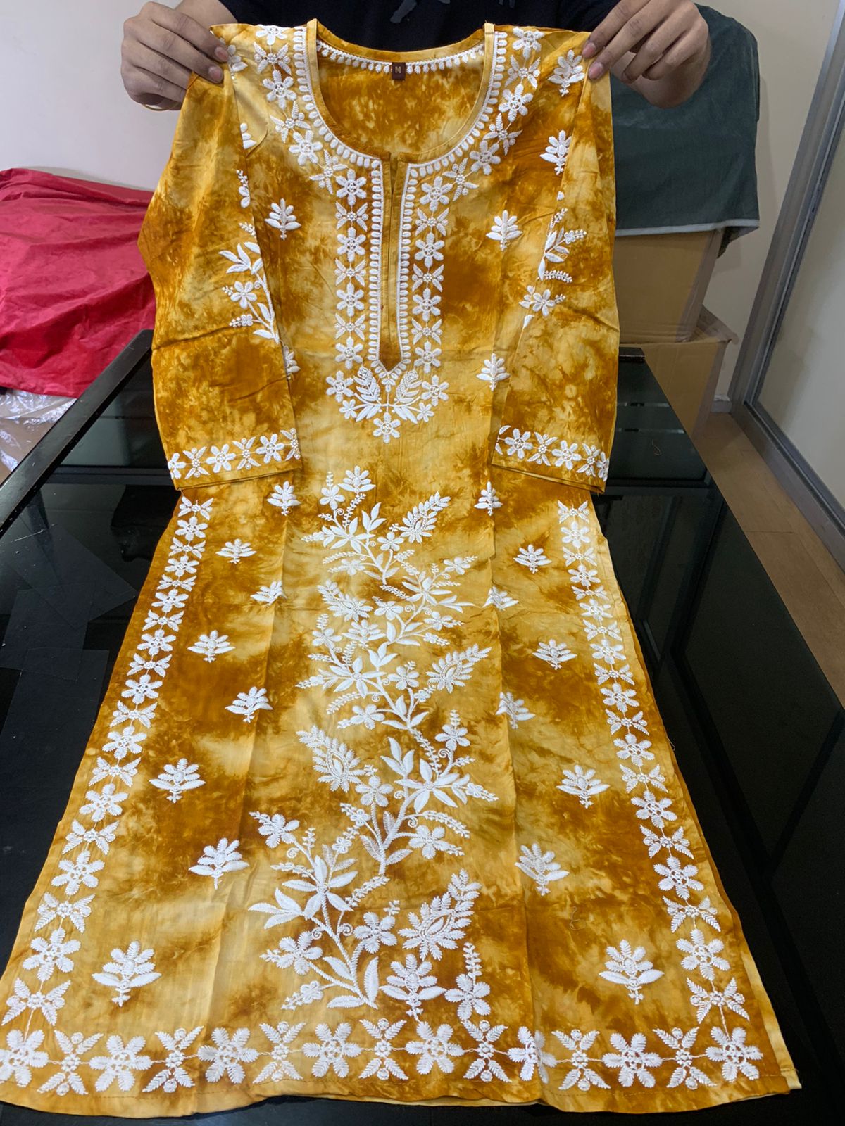 REYON CHIKKAN WORK KURTI -60 PCS SET