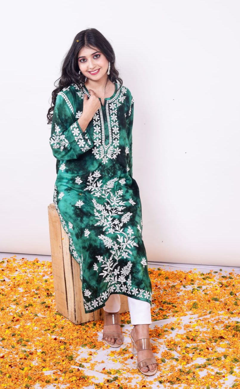 REYON CHIKKAN WORK KURTI -60 PCS SET
