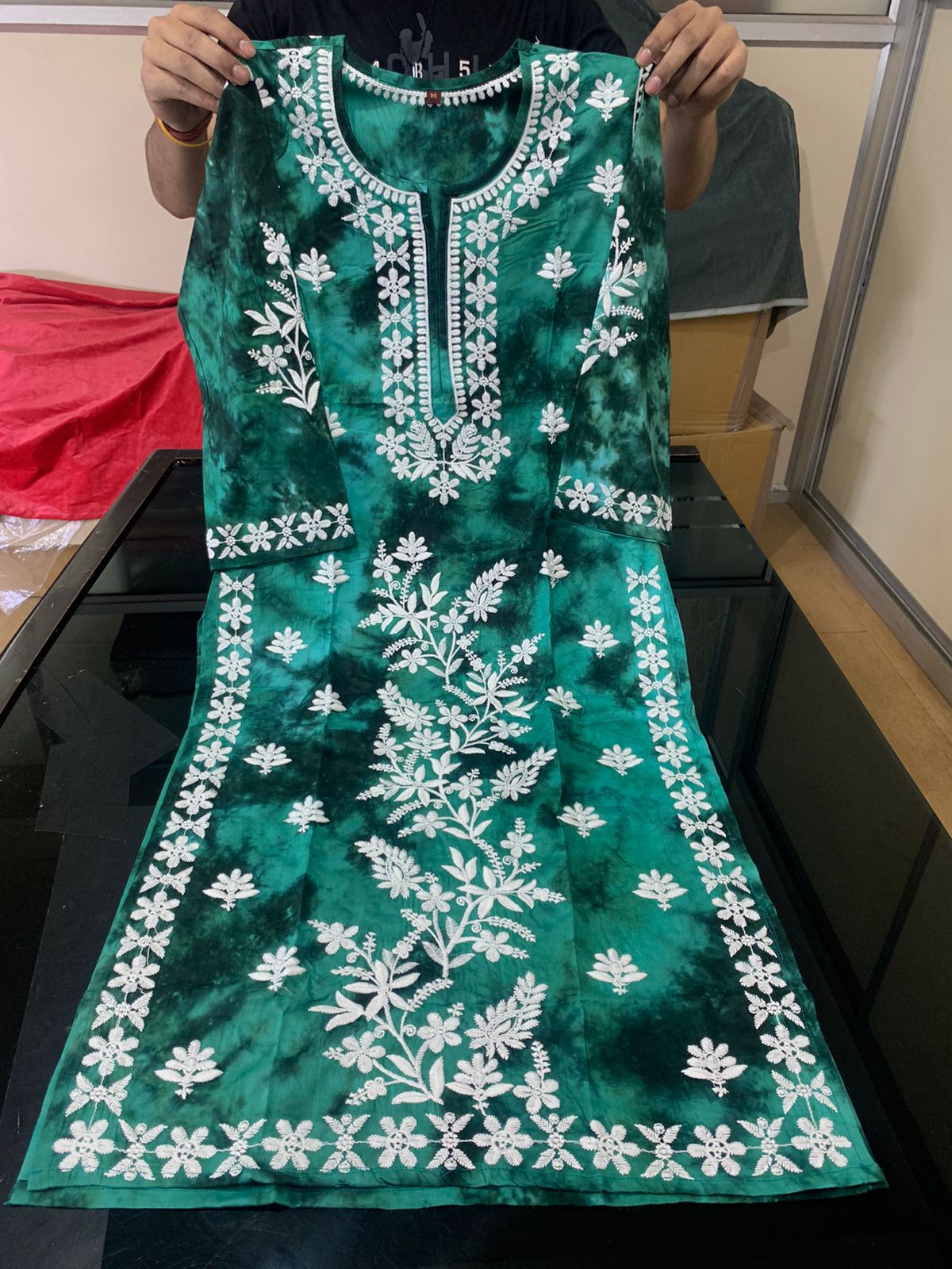 REYON CHIKKAN WORK KURTI -60 PCS SET