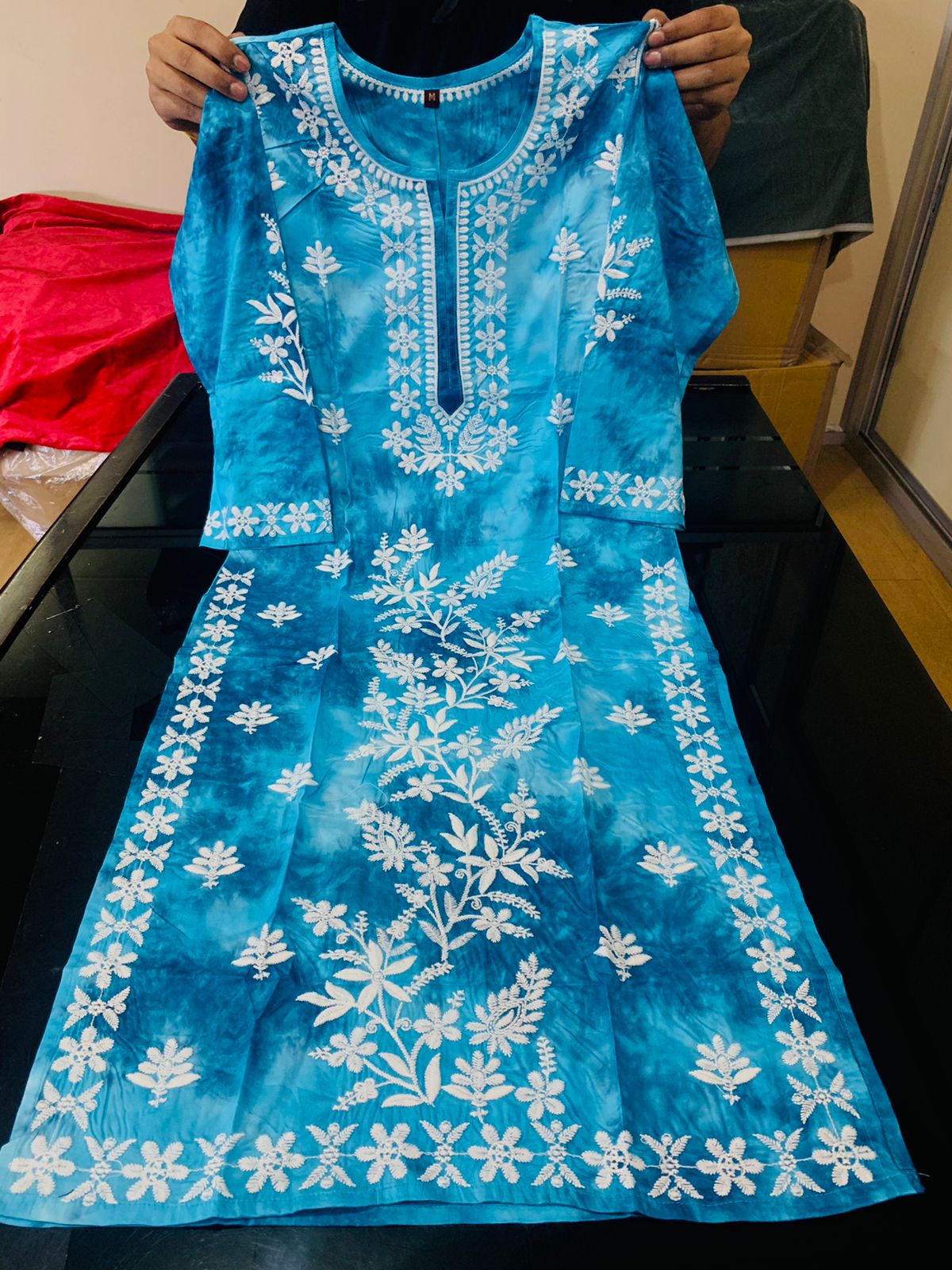 REYON CHIKKAN WORK KURTI -60 PCS SET