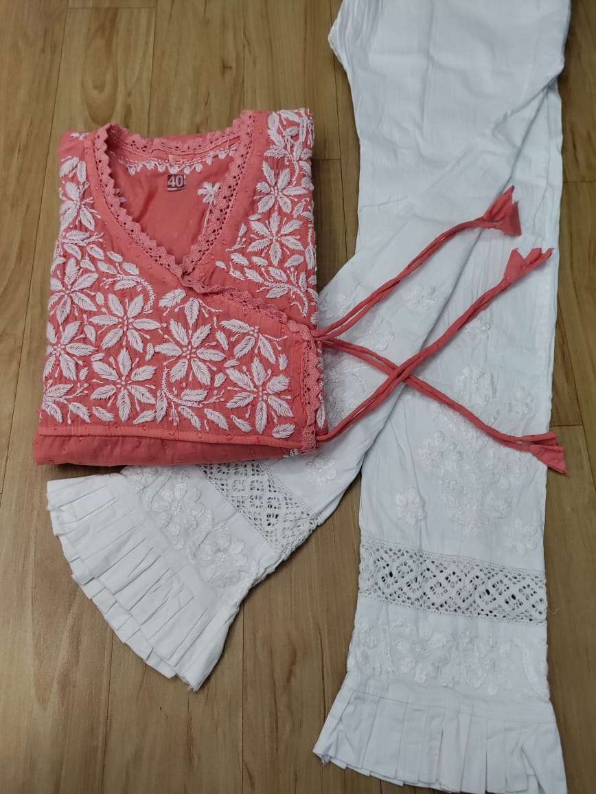 LAKHNAVI COTTON ANGARKHA WITH PANT SUIT -24PCS