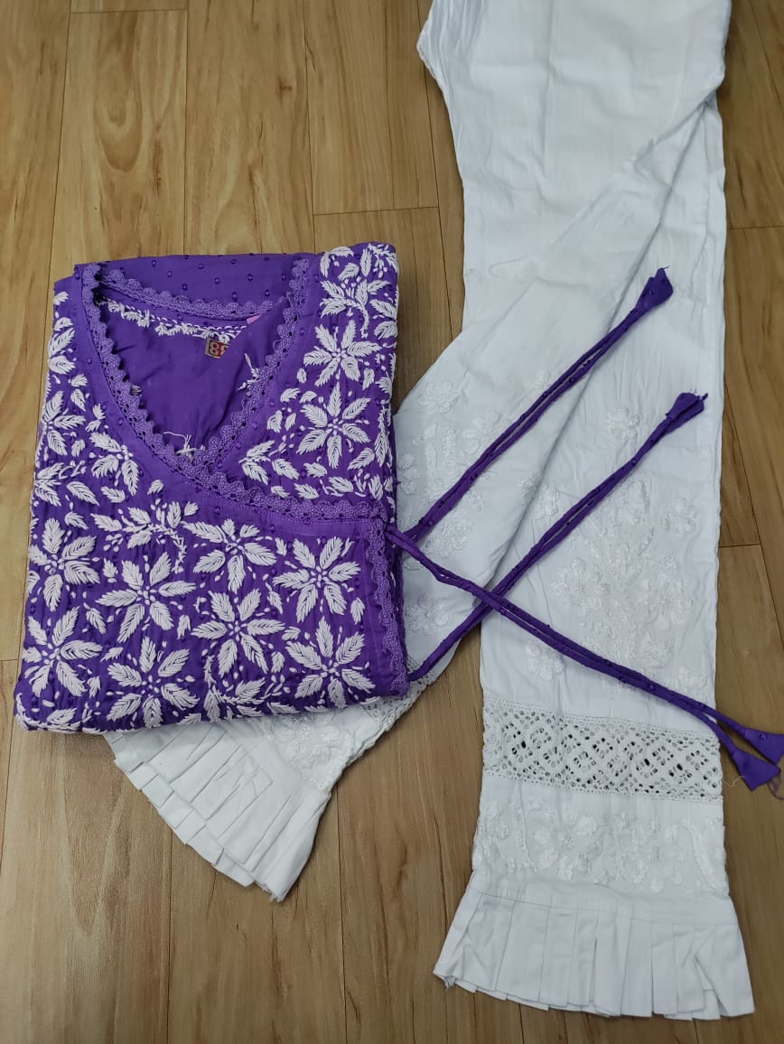 LAKHNAVI COTTON ANGARKHA WITH PANT SUIT -24PCS