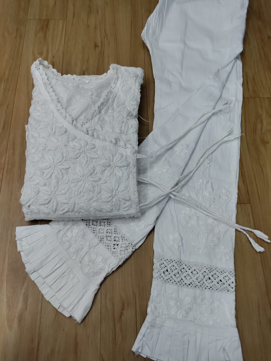 LAKHNAVI COTTON ANGARKHA WITH PANT SUIT -24PCS
