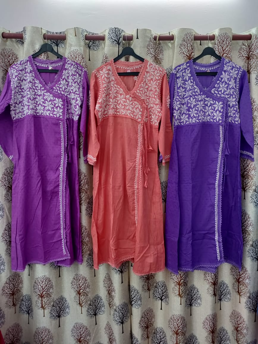 LAKHNAVI COTTON ANGARKHA WITH PANT SUIT -24PCS