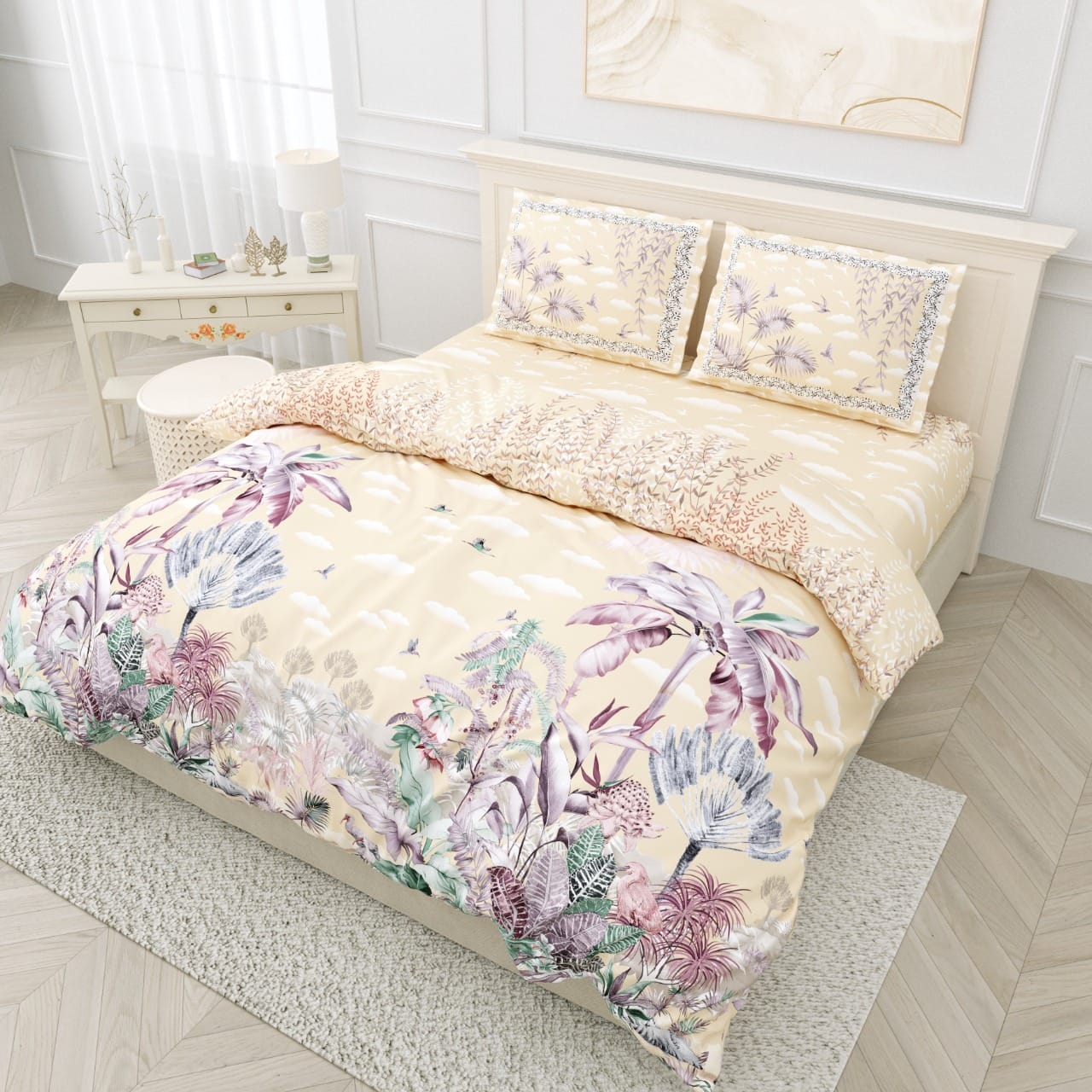 DIJITAL PRINT PYORE COTTON BEDSHEET -12 PCS SET