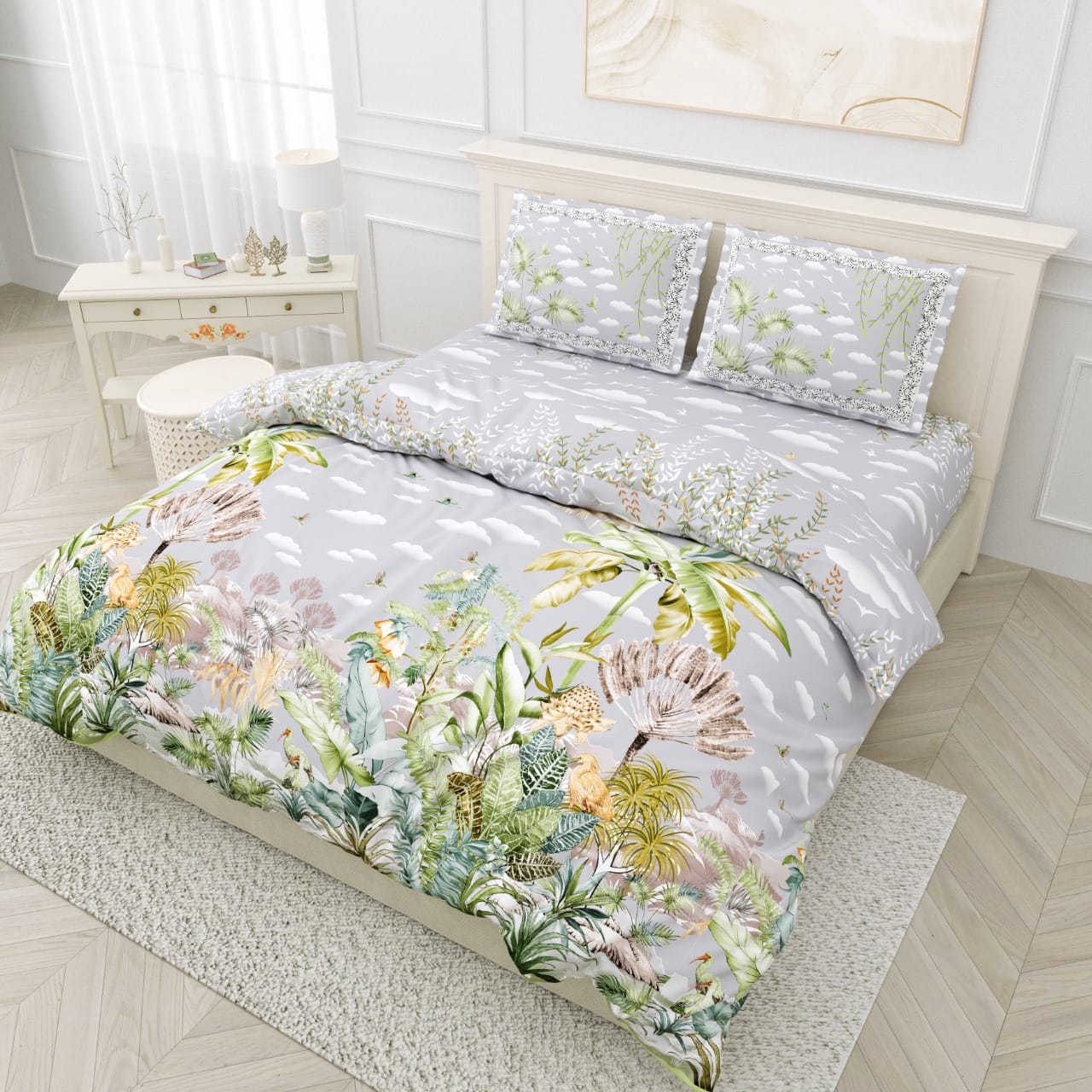 DIJITAL PRINT PYORE COTTON BEDSHEET -12 PCS SET