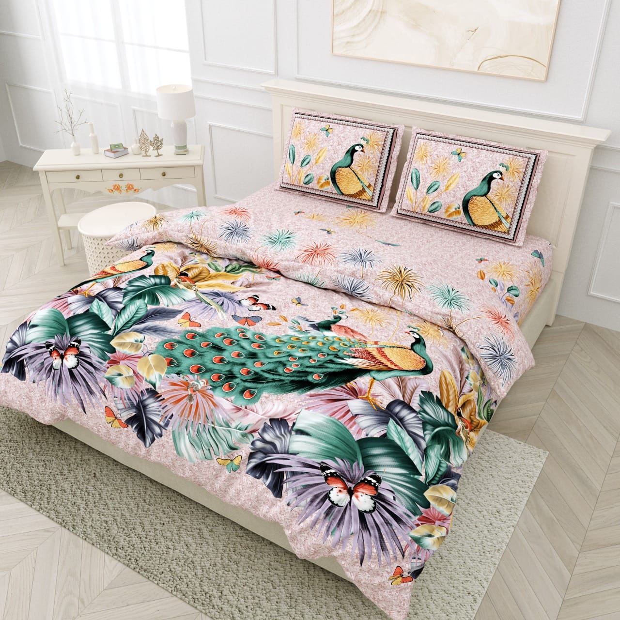 DIJITAL PRINT PYORE COTTON BEDSHEET -12 PCS SET