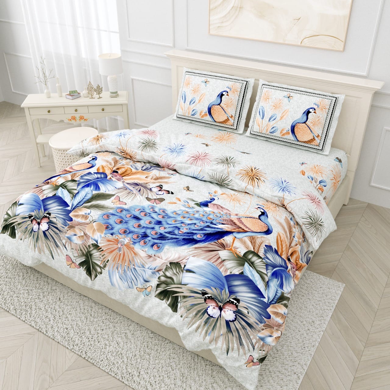 DIJITAL PRINT PYORE COTTON BEDSHEET -12 PCS SET