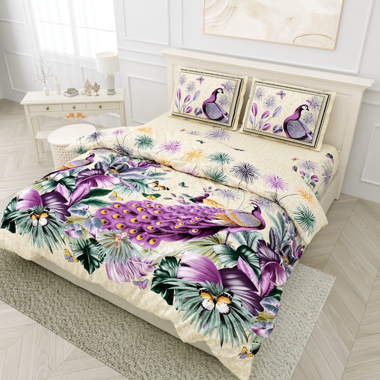 DIJITAL PRINT PYORE COTTON BEDSHEET -12 PCS SET