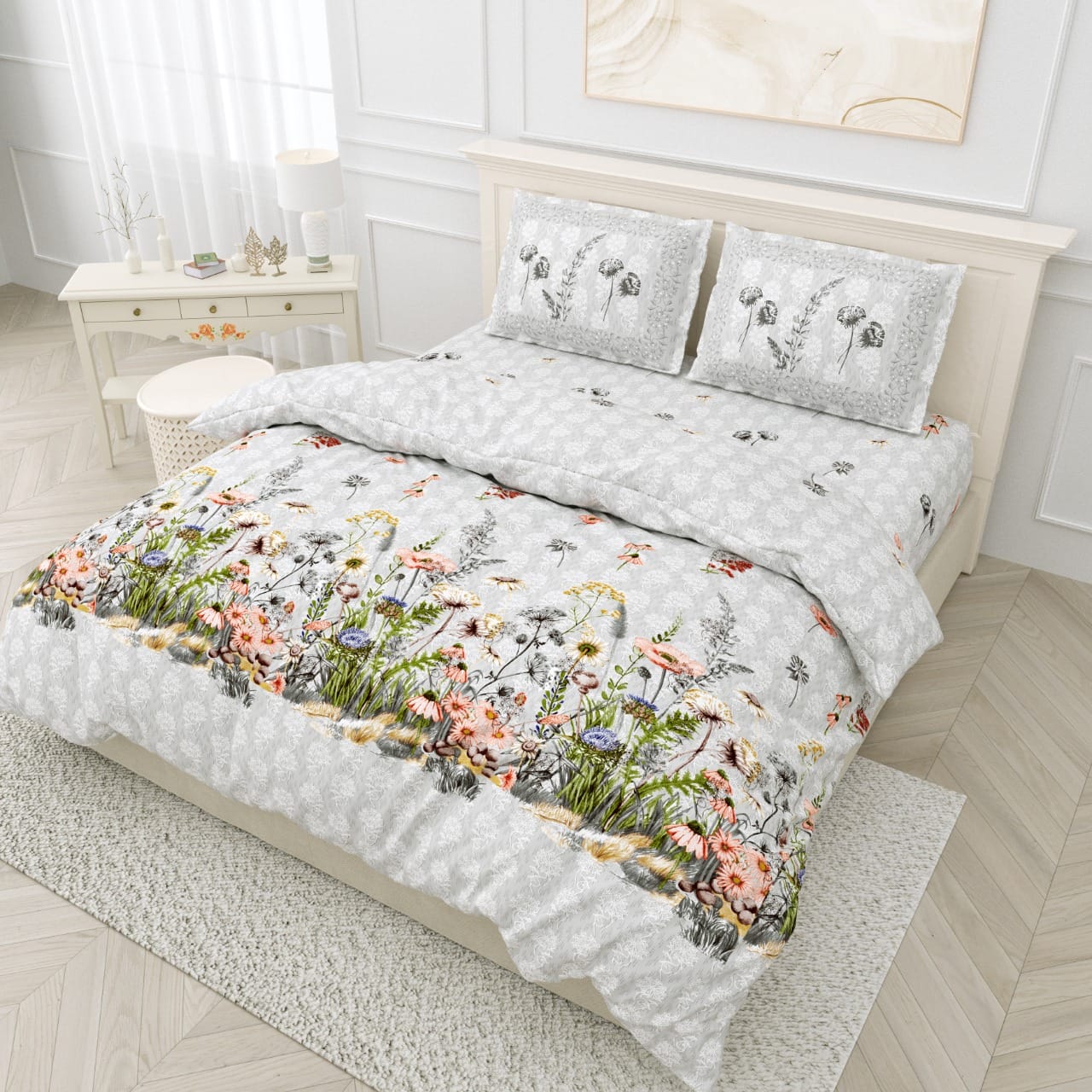 DIJITAL PRINT PYORE COTTON BEDSHEET -12 PCS SET