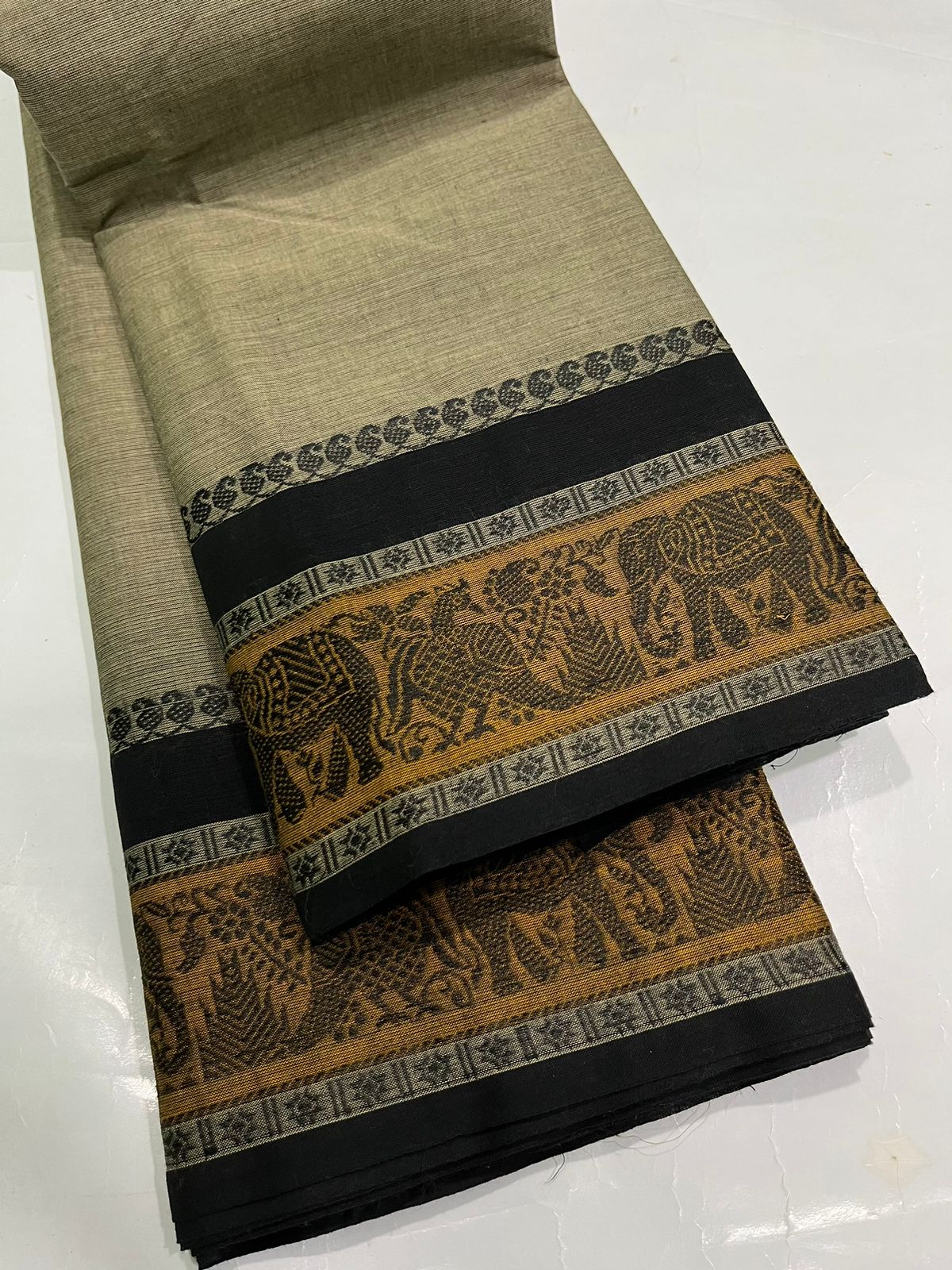 CHATINAD COTTON SAREE WITH KALAMKARI BLOUSE -24PCS