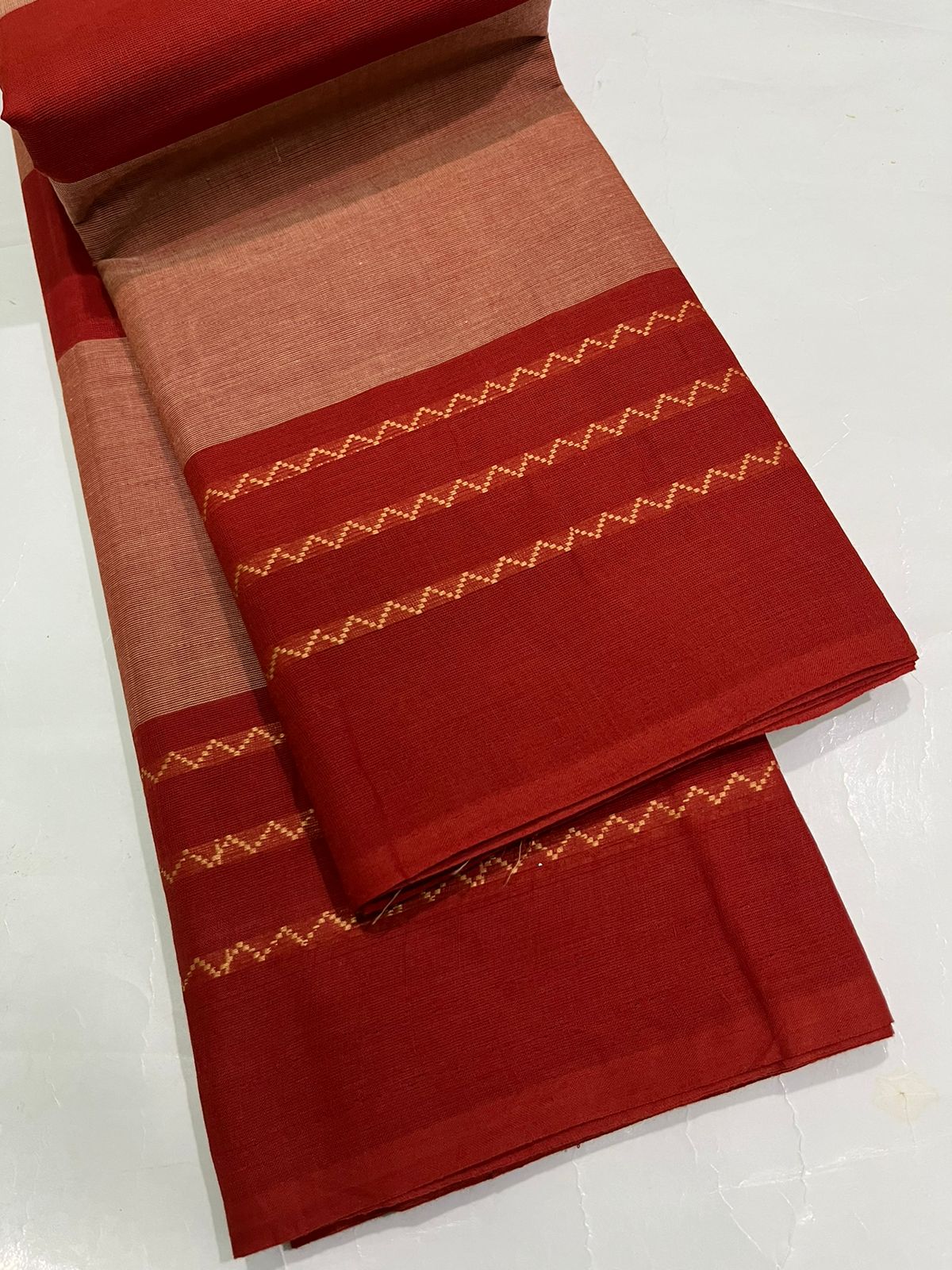 CHATINAD COTTON SAREE WITH KALAMKARI BLOUSE -24PCS