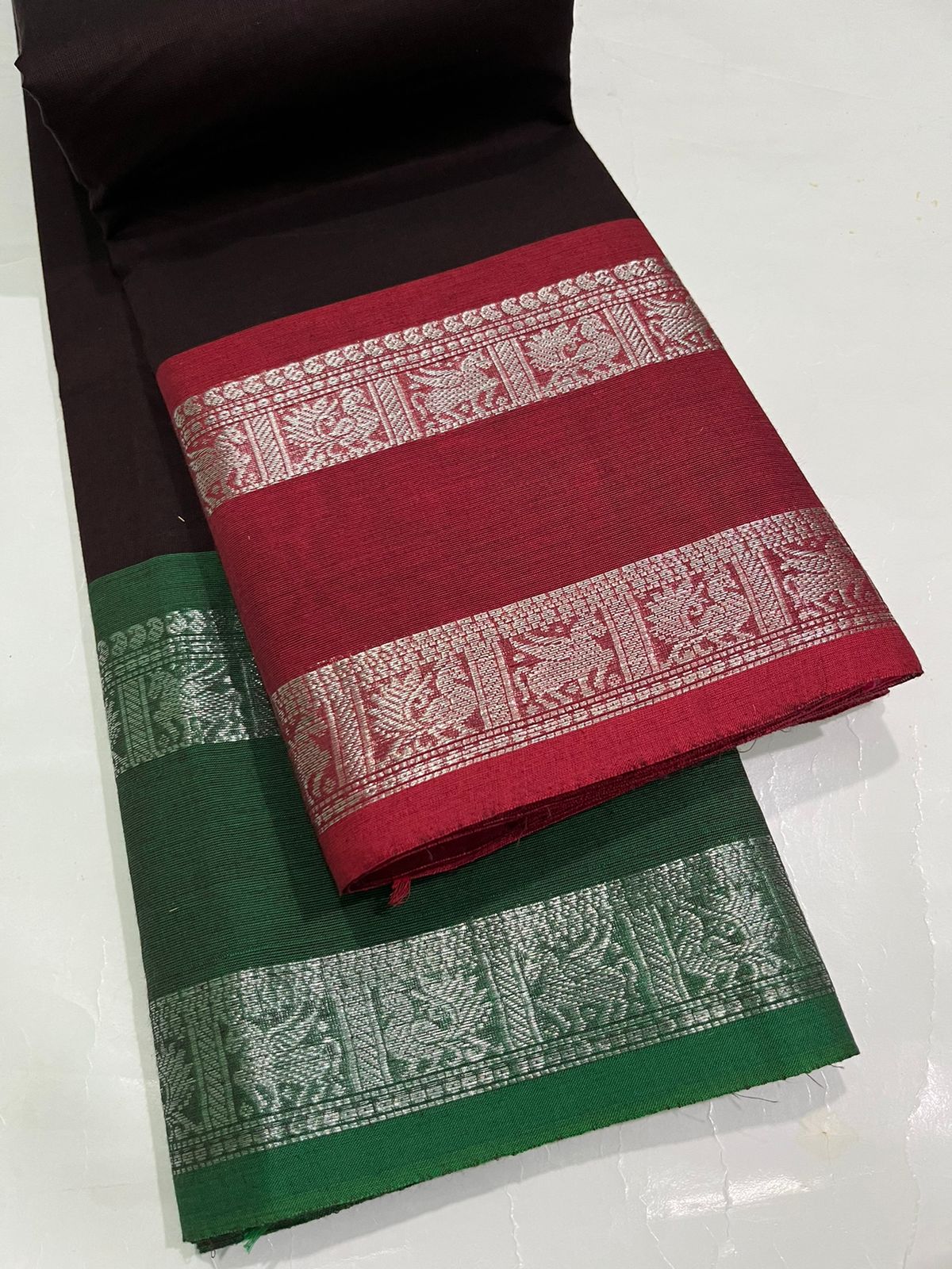 CHATINAD COTTON SAREE WITH KALAMKARI BLOUSE -24PCS