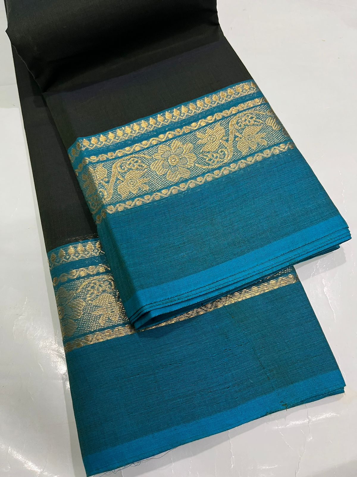 CHATINAD COTTON SAREE WITH KALAMKARI BLOUSE -24PCS