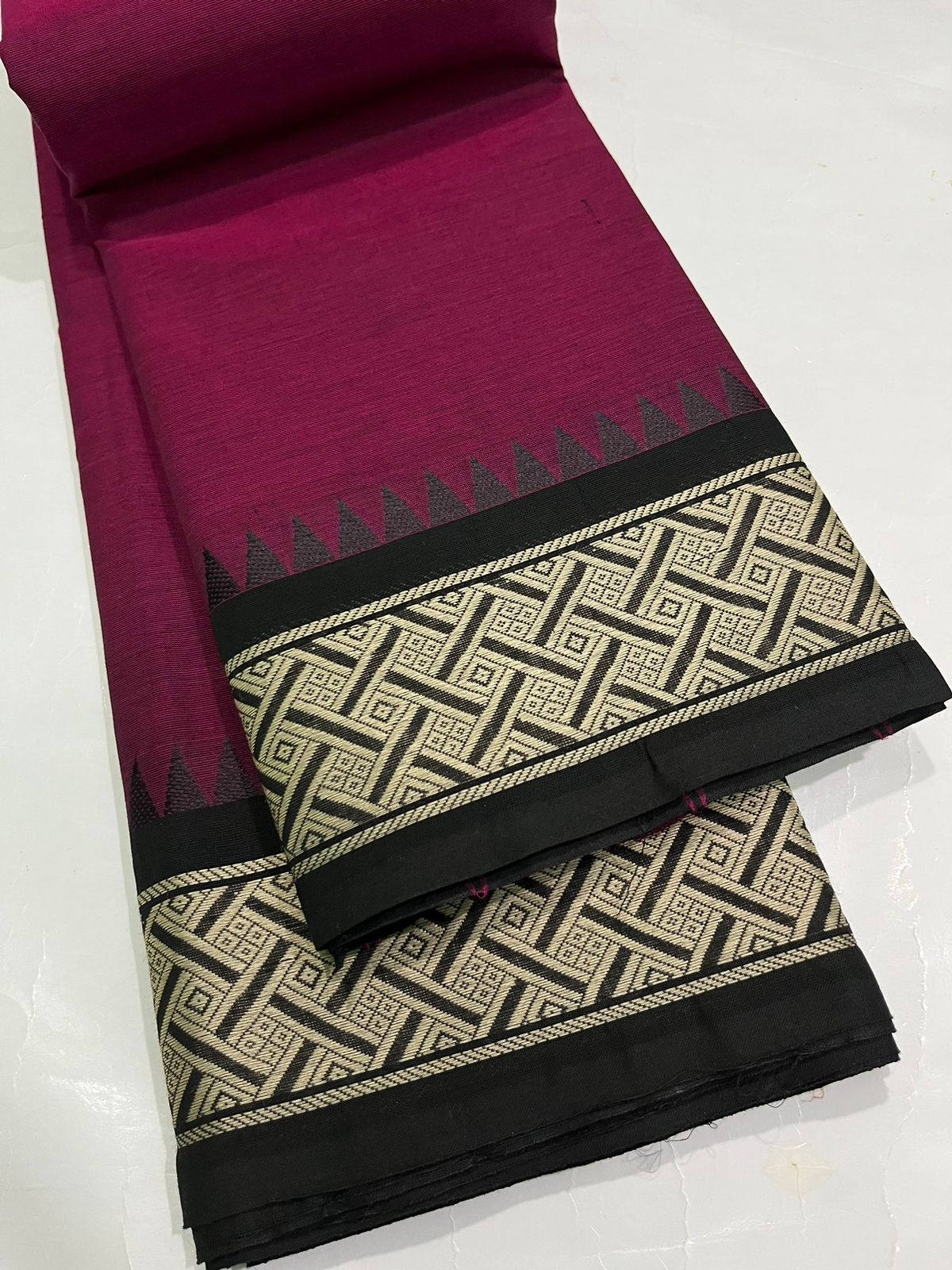 CHATINAD COTTON SAREE WITH KALAMKARI BLOUSE -24PCS