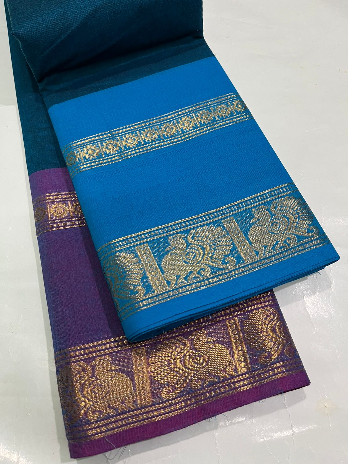 CHATINAD COTTON SAREE WITH KALAMKARI BLOUSE -24PCS