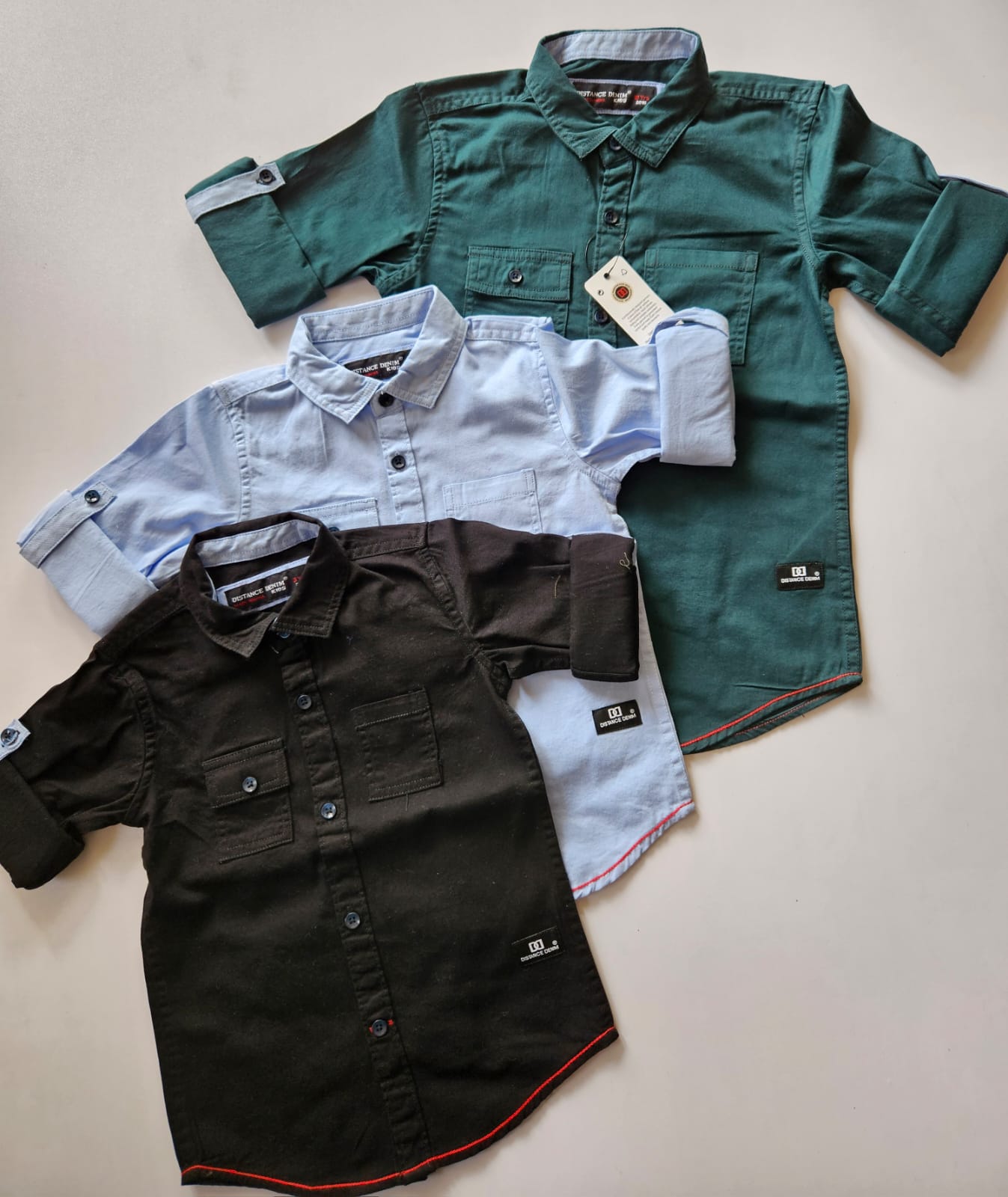 KIDSWEAR SHIRT DISTANCE DENIM CARGO SHIRT-100 PCS ONLY WHOLESELL