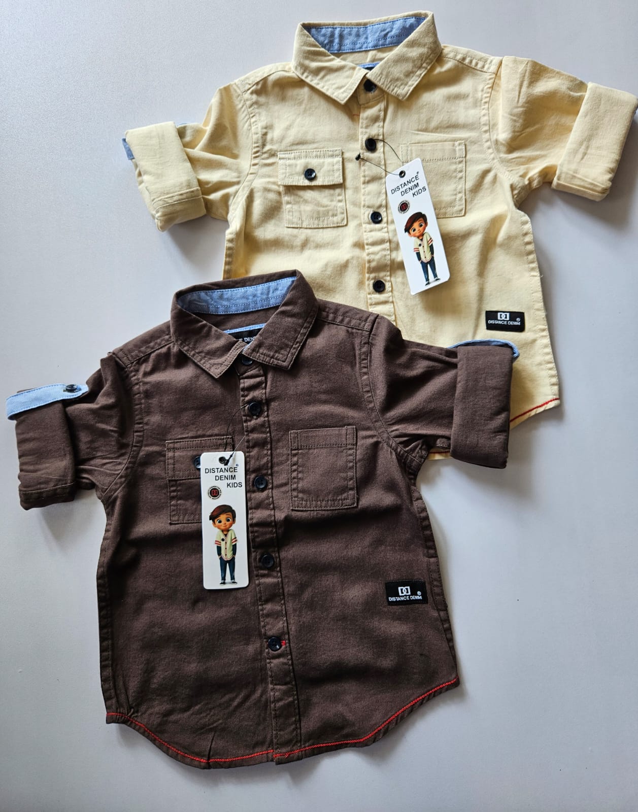 KIDSWEAR SHIRT DISTANCE DENIM CARGO SHIRT-100 PCS ONLY WHOLESELL