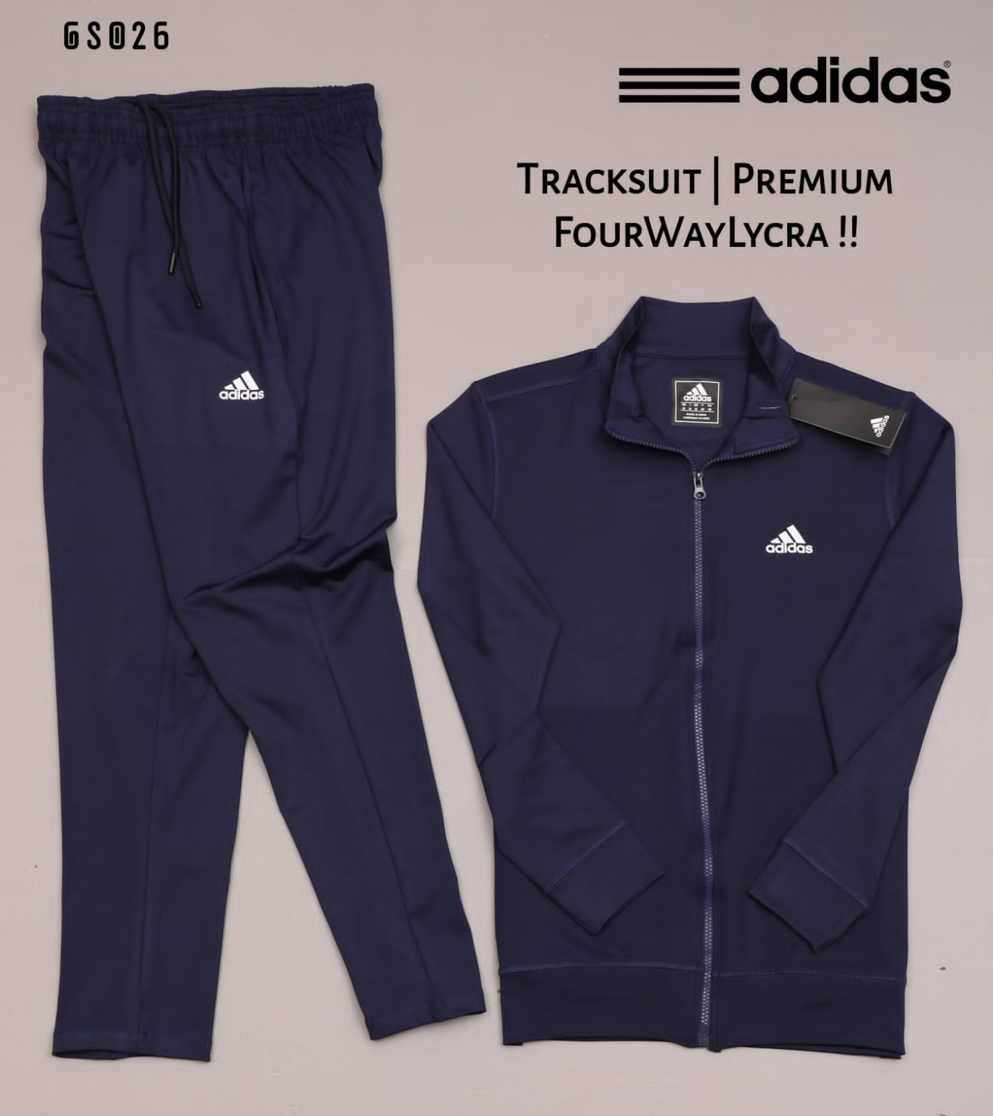 ADIDAS 4 WAY LAYCRA UNISEX TRACKSUIT-40PCS SET