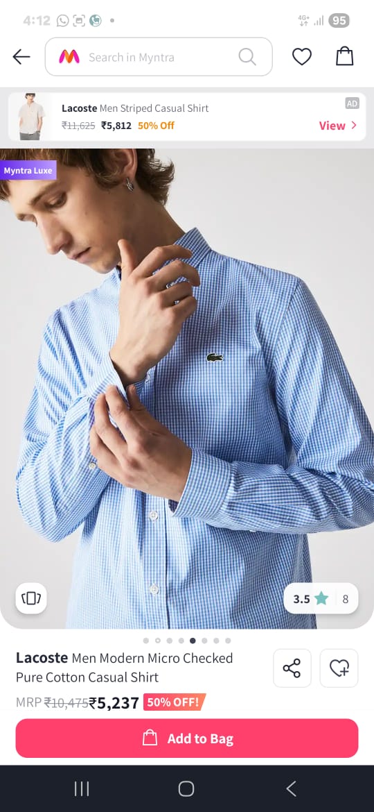 MENS LACOSTE SHIRT -80PCS