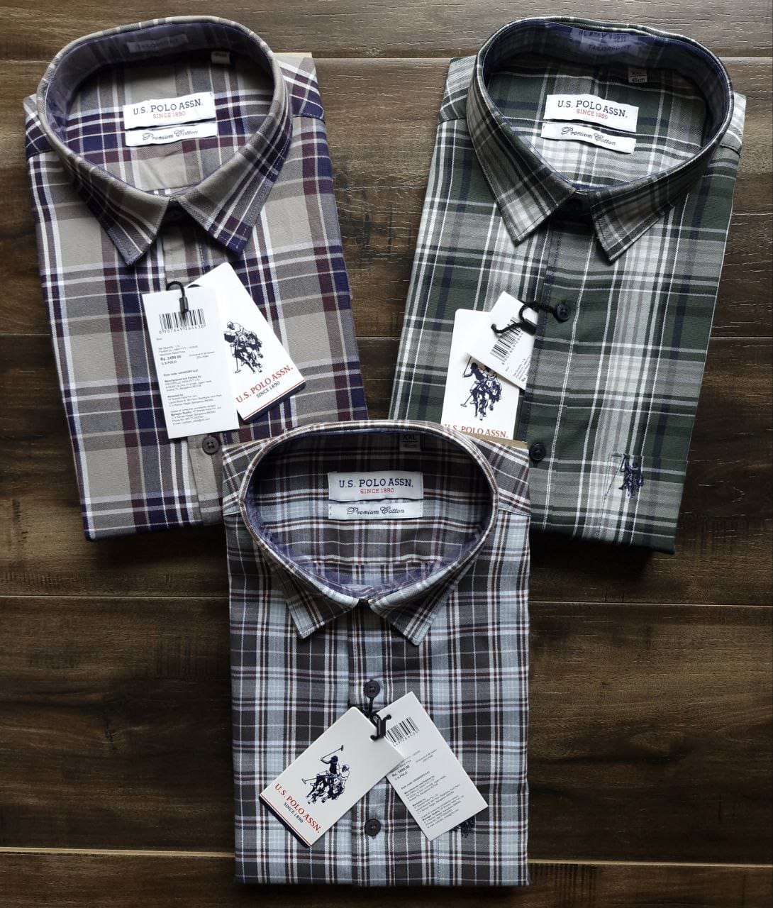 MENS CHACKED US POLO SHIRT-100PCS SET