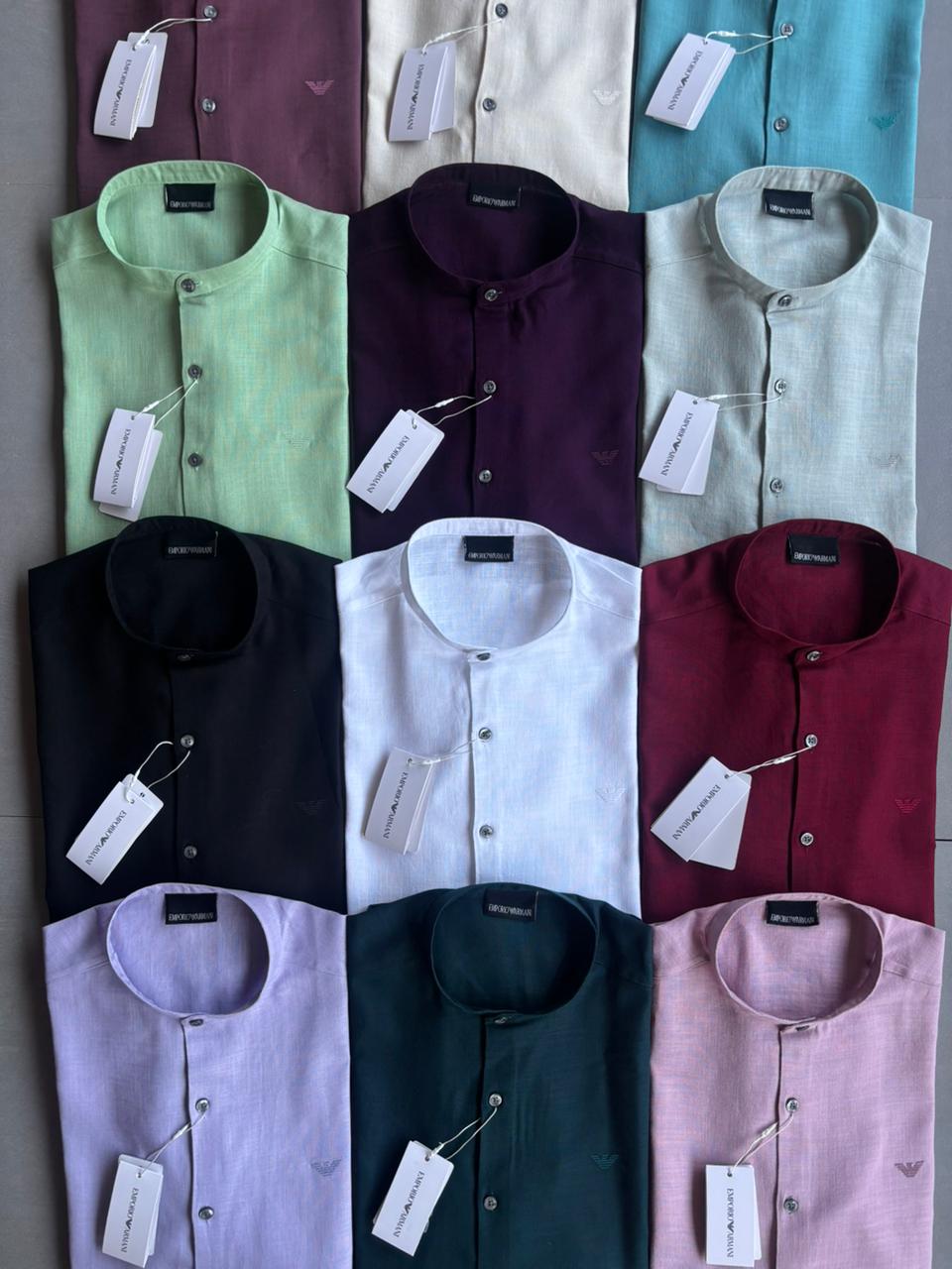 MENS EMPIRIO ARMANI OXFORD LINEN SHIRT-102PCS