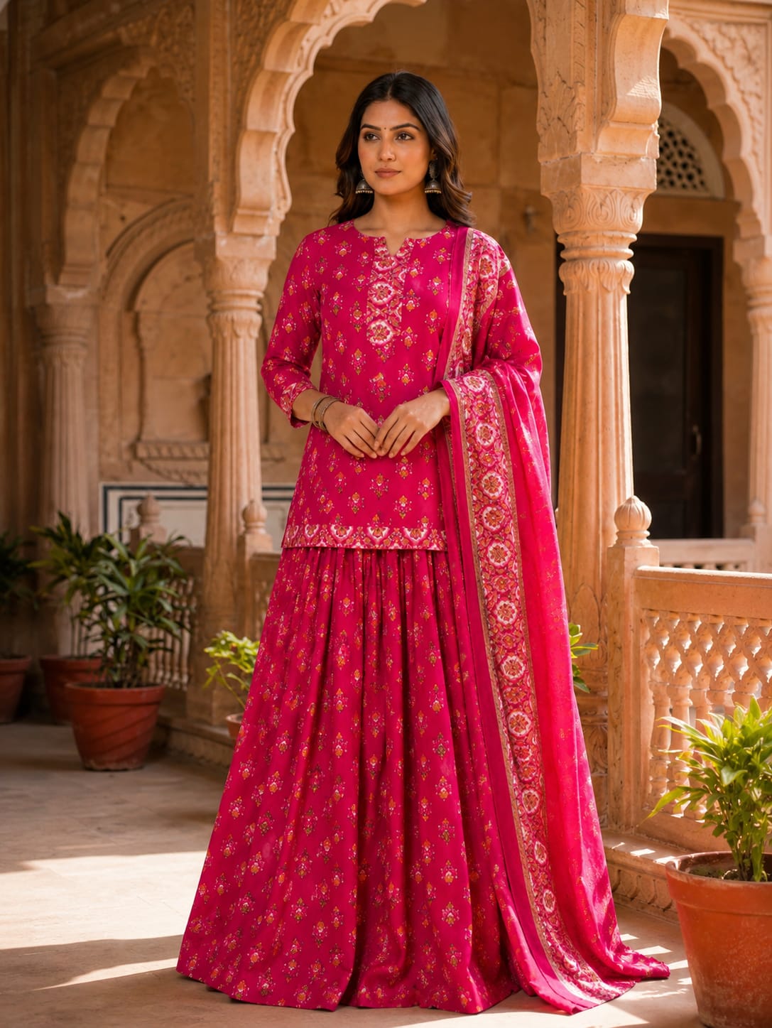 WEDDINGWEAR  COTTON LAHENGA KURTI SET-24PCS