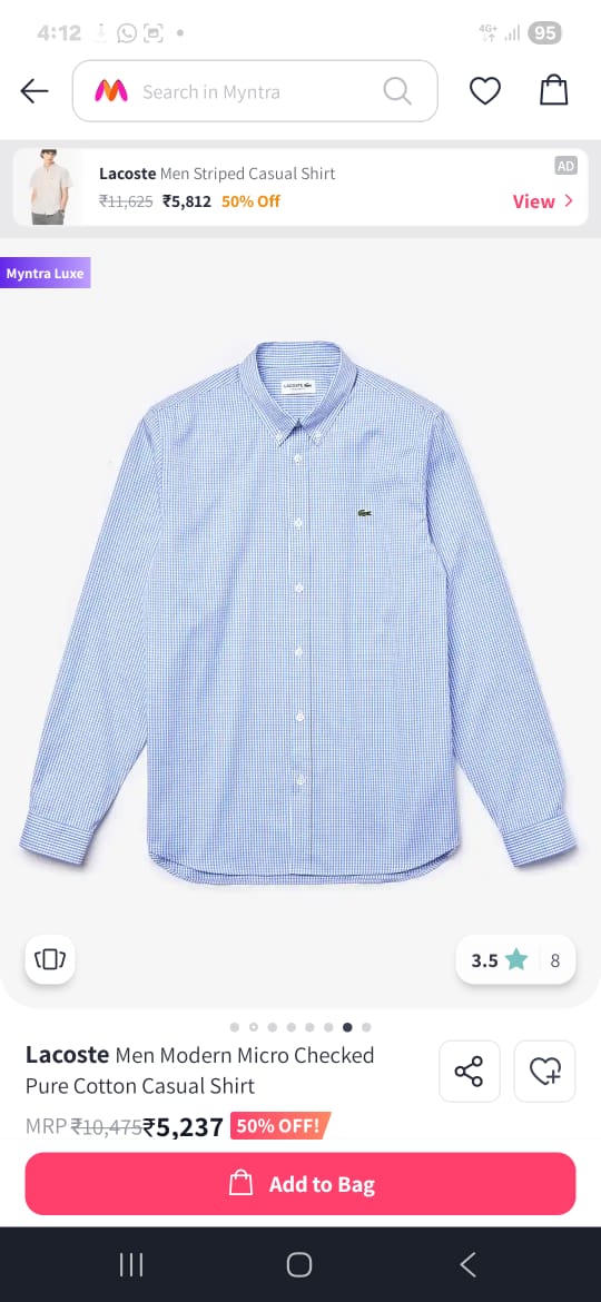 MENS LACOSTE SHIRT -80PCS