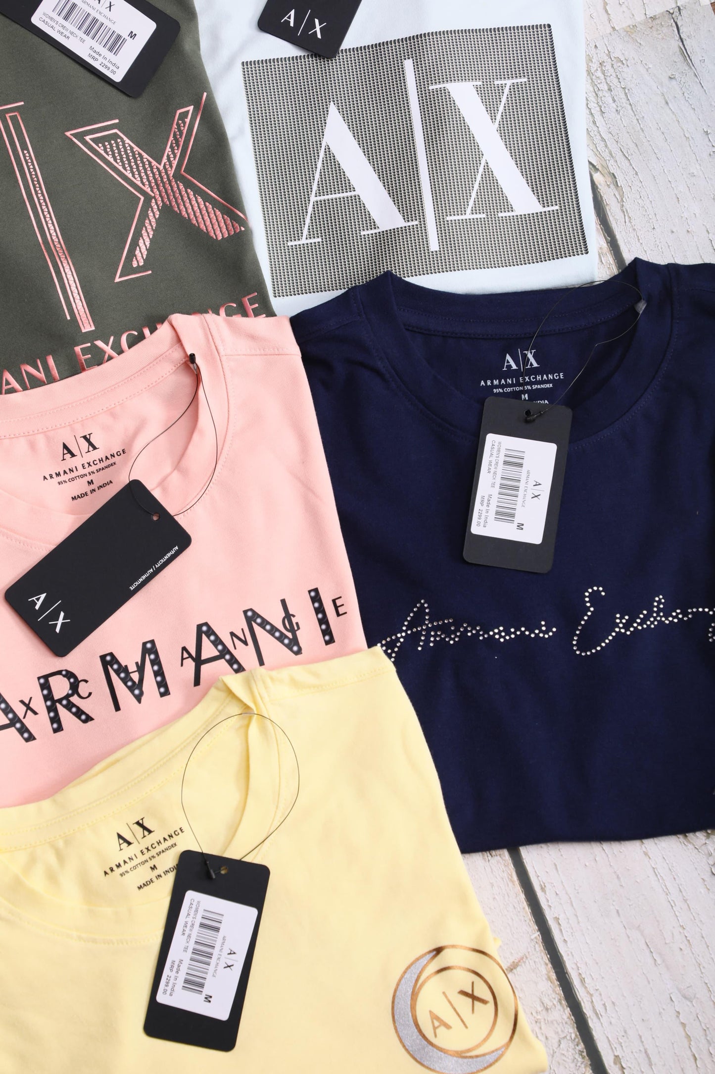 WOMENS 100% COTTON LYCRA  TEES*ARMANI EXCHANGE -86PCS