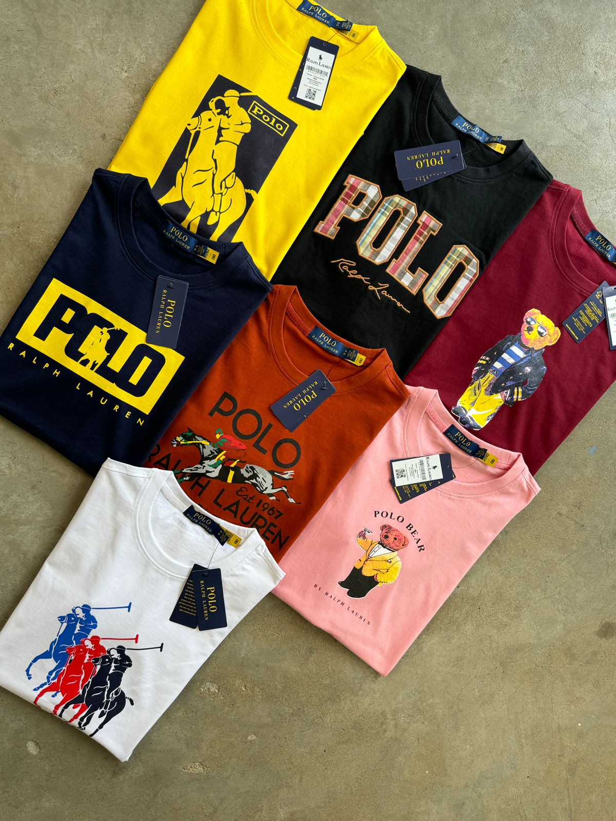 R.L.POLO COTTON ROUND NACK TSHIRT -64PCS