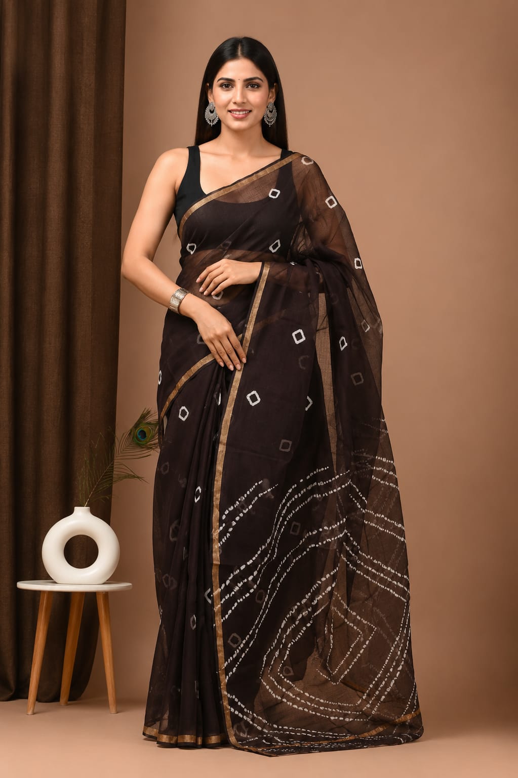 SAREE BAGRU HAND BLOCK PRINTED KOTA DORIYA-MOQ 24