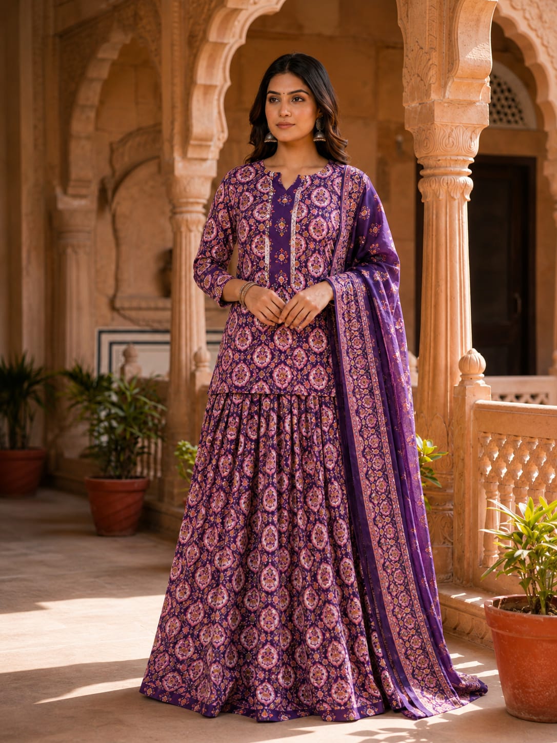 WEDDINGWEAR  COTTON LAHENGA KURTI SET-24PCS
