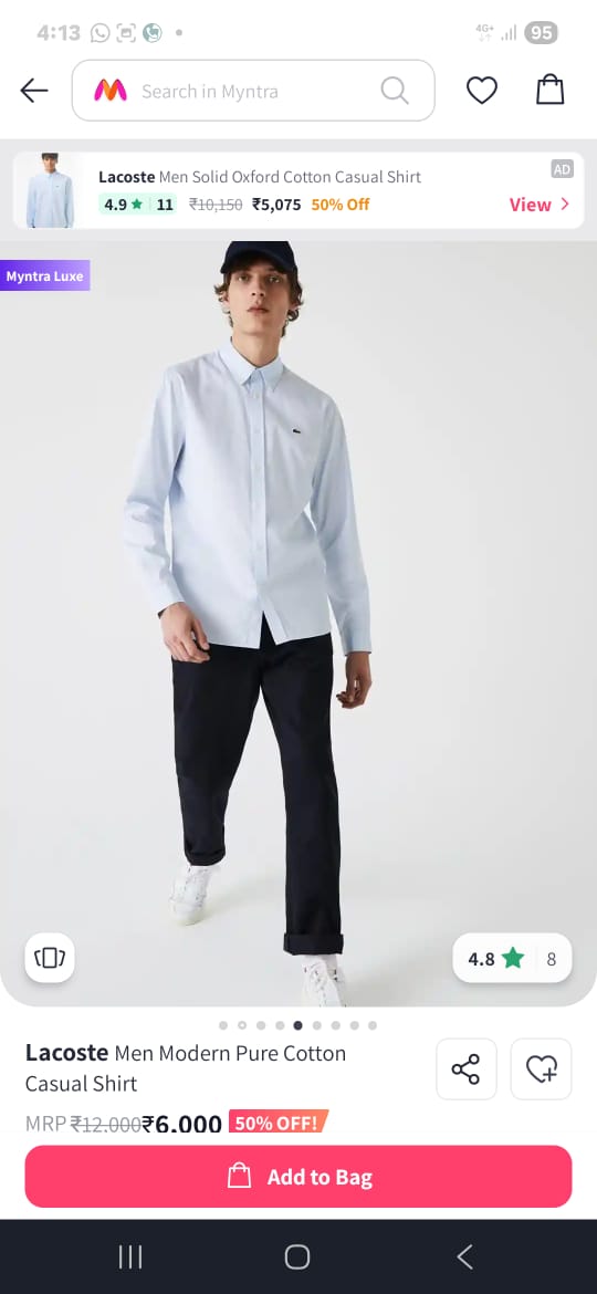 MENS LACOSTE SHIRT -80PCS