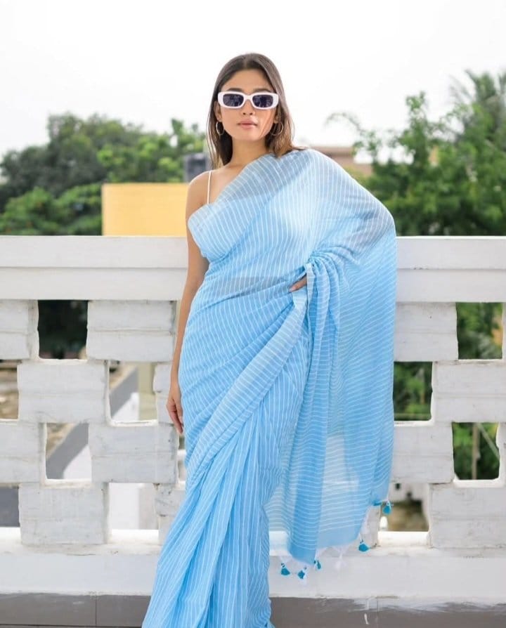 WOMENS COTTON LAHERIYA  SAREE-24PCS